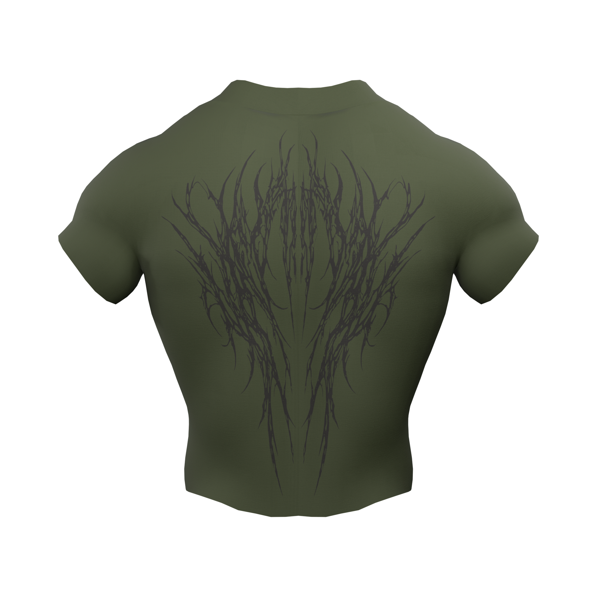 Rambo Zip Nylon Compression Tshirt Half Sleeve - Olive