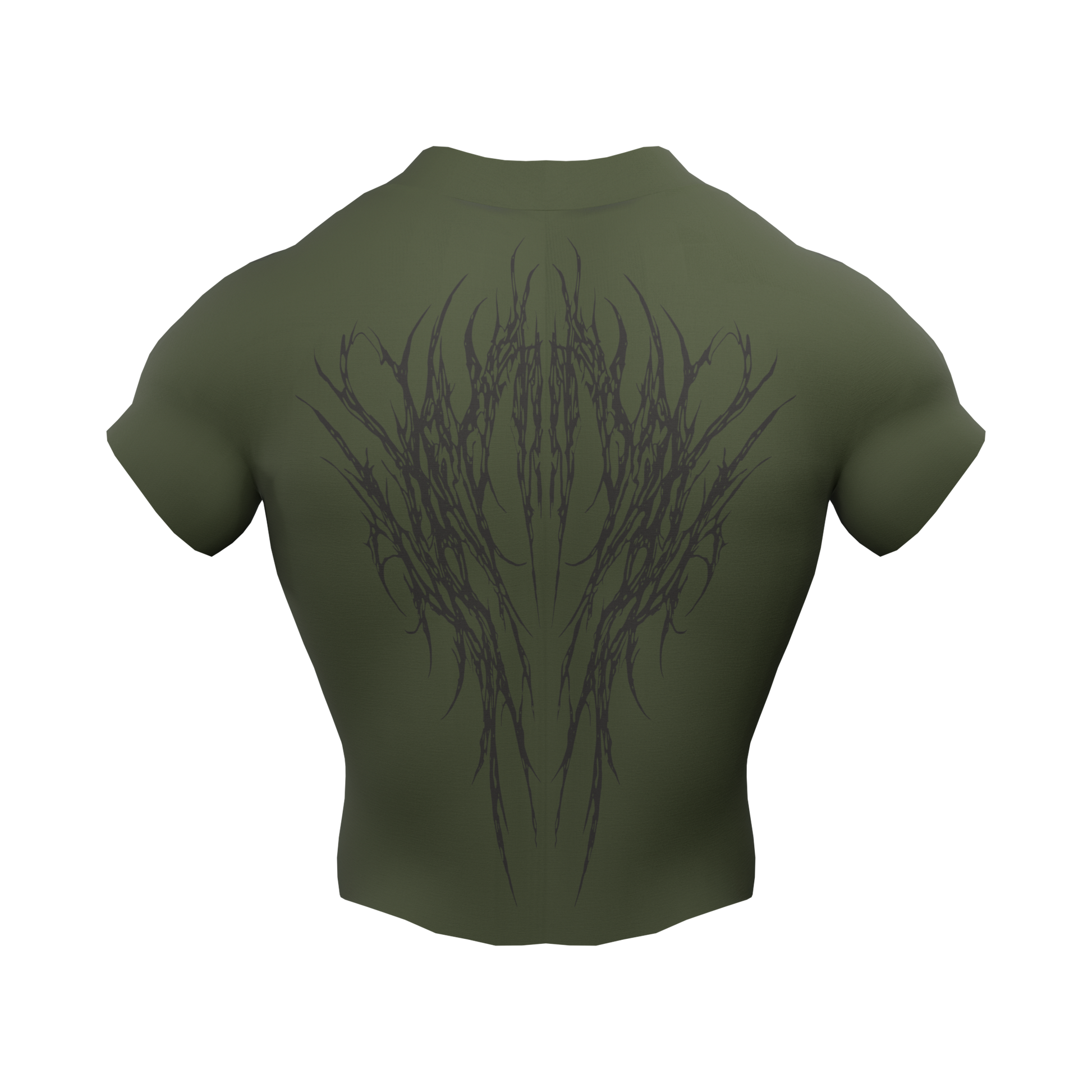 Rambo Zip Nylon Compression Tshirt Half Sleeve - Olive