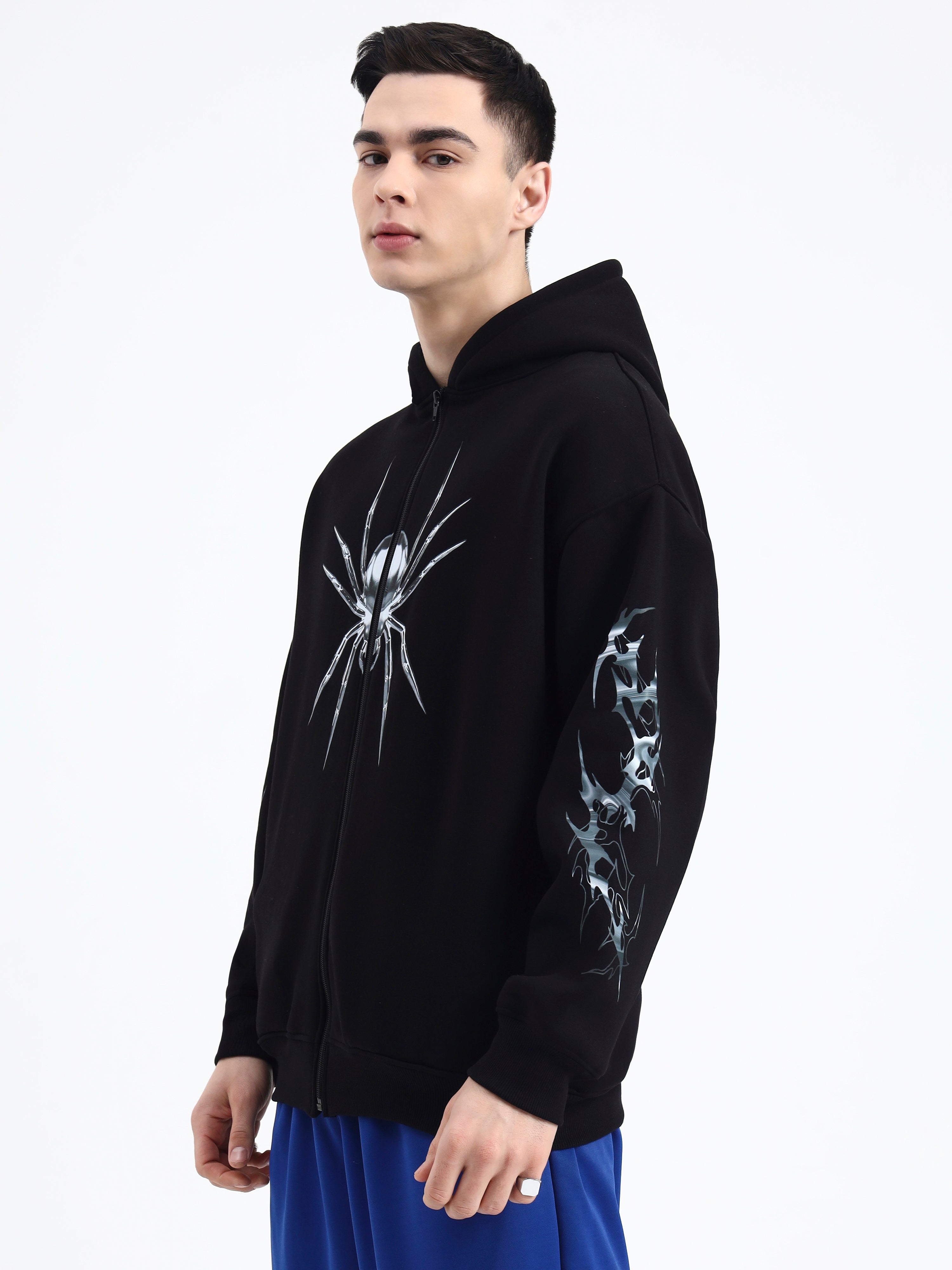 Image of Chrome Spider Unisex Oversized Zipper Hoodie