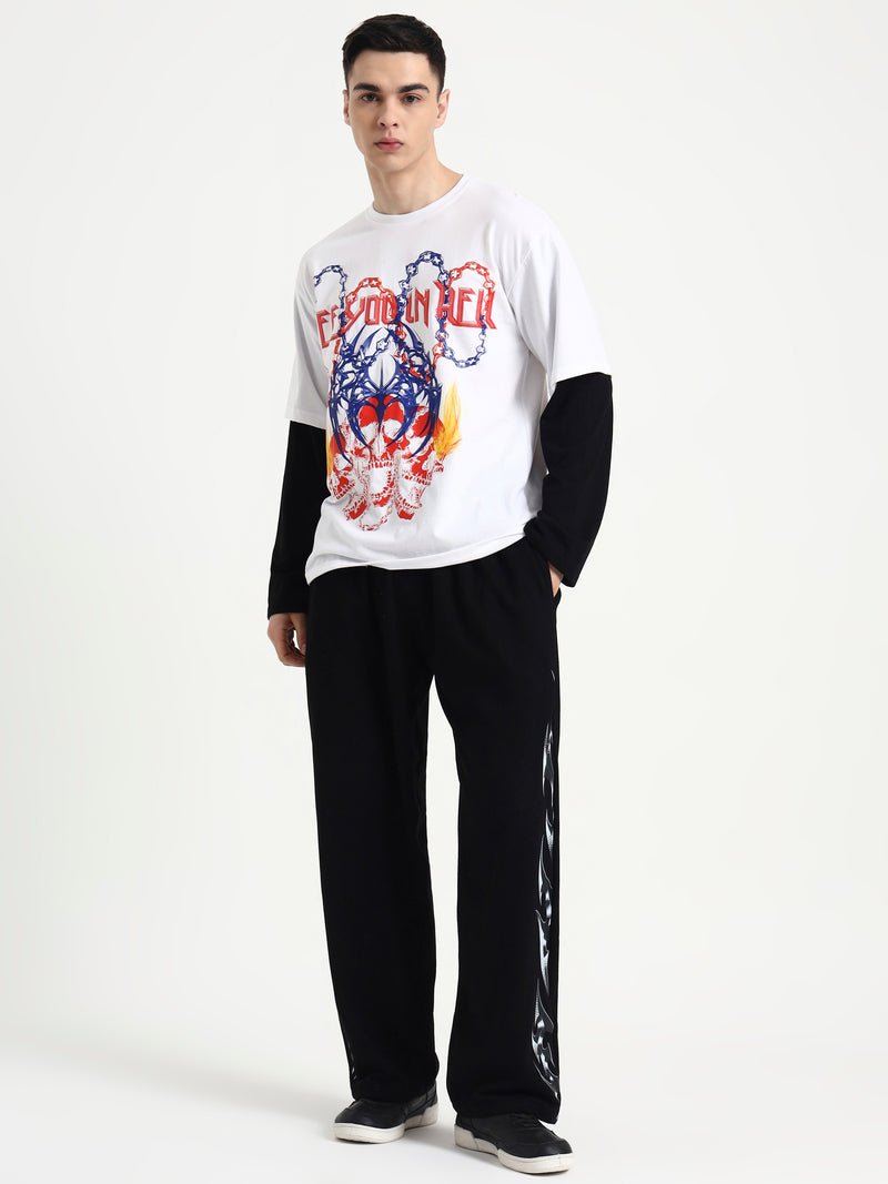 Men's Hell Chains casual oversized graphic T-shirt for everyday wear ifm
