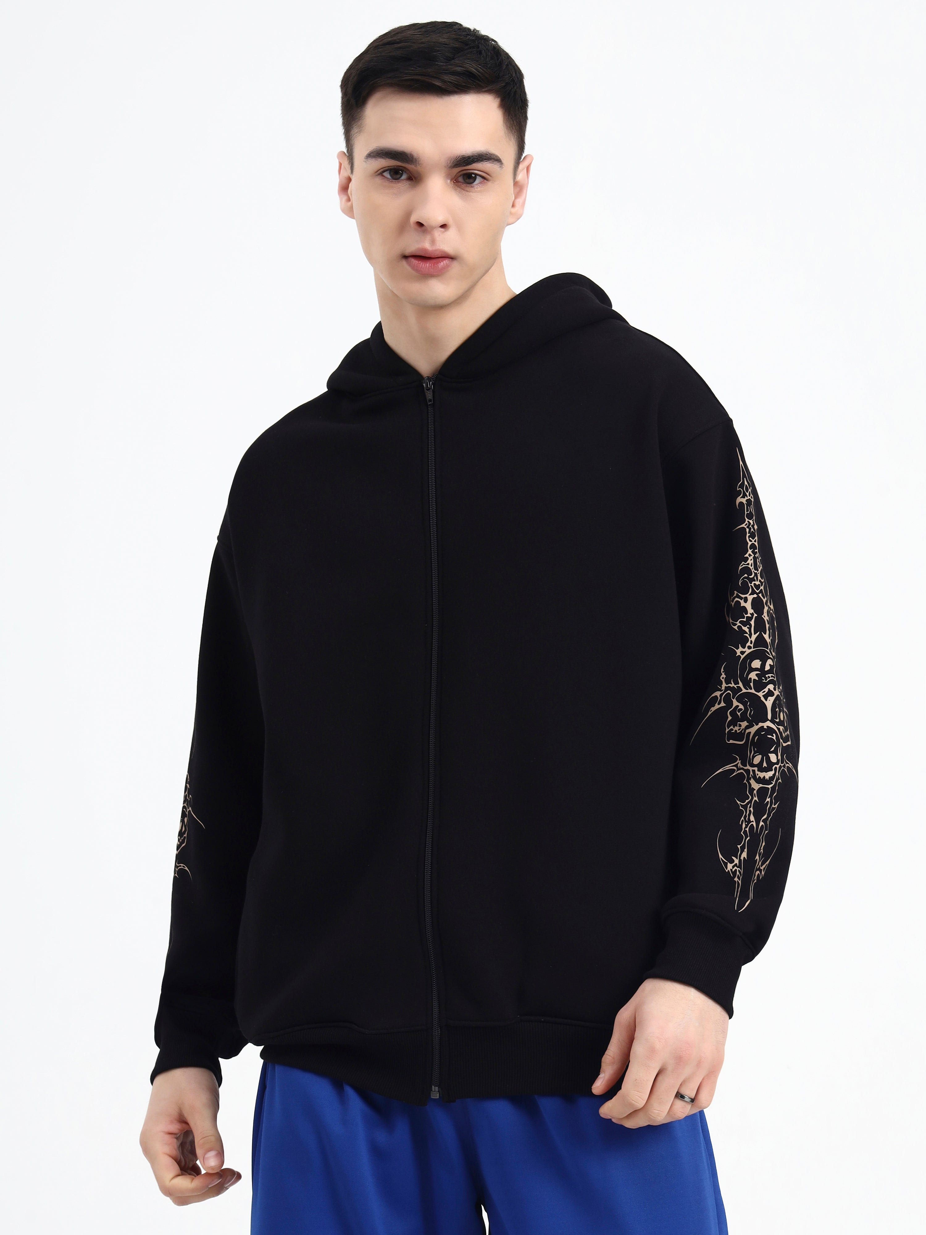 Image of Skull Blade Unisex Oversized Zipper Hoodie