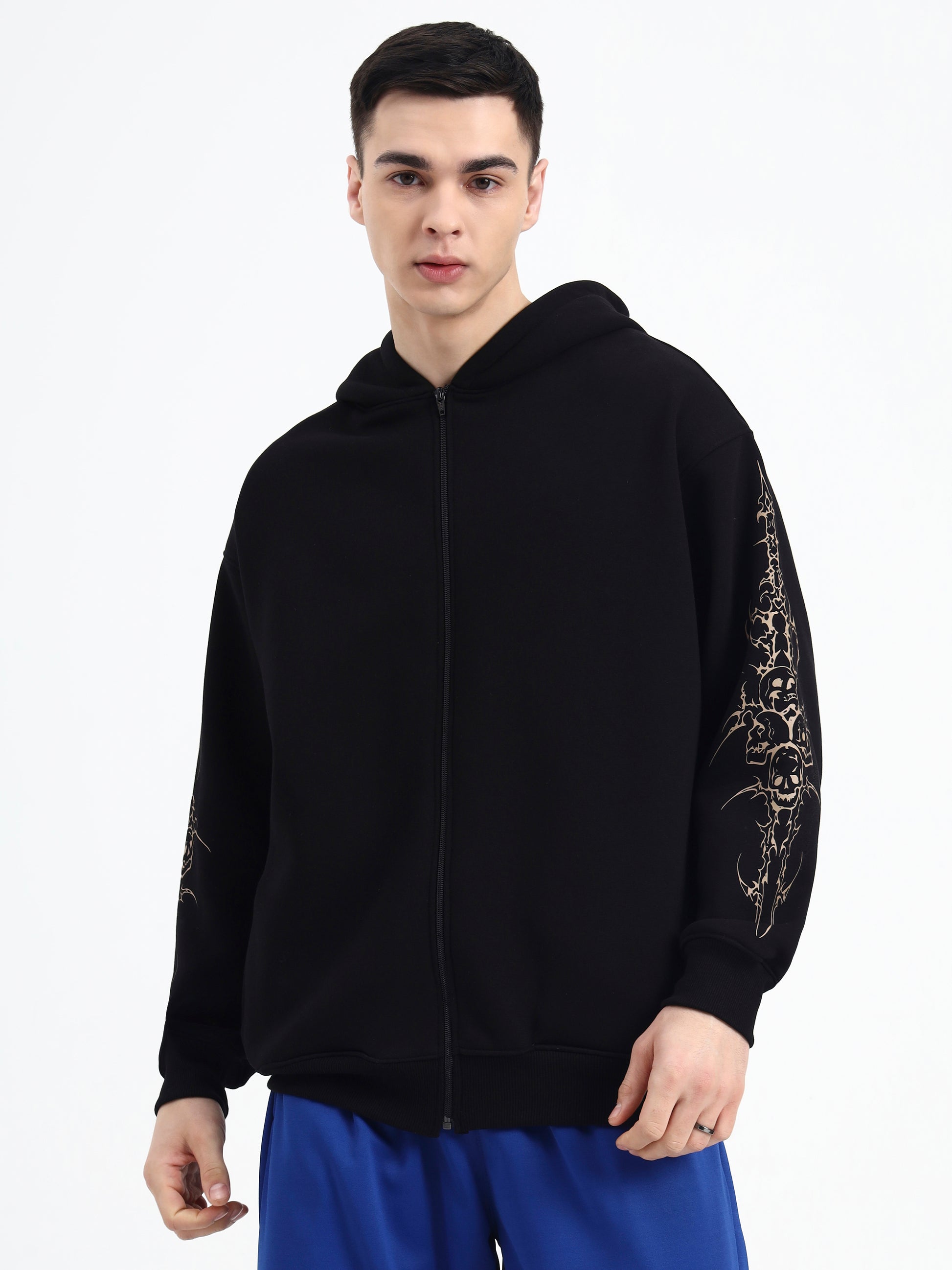 Skull Blade Unisex Oversized Zipper Hoodie