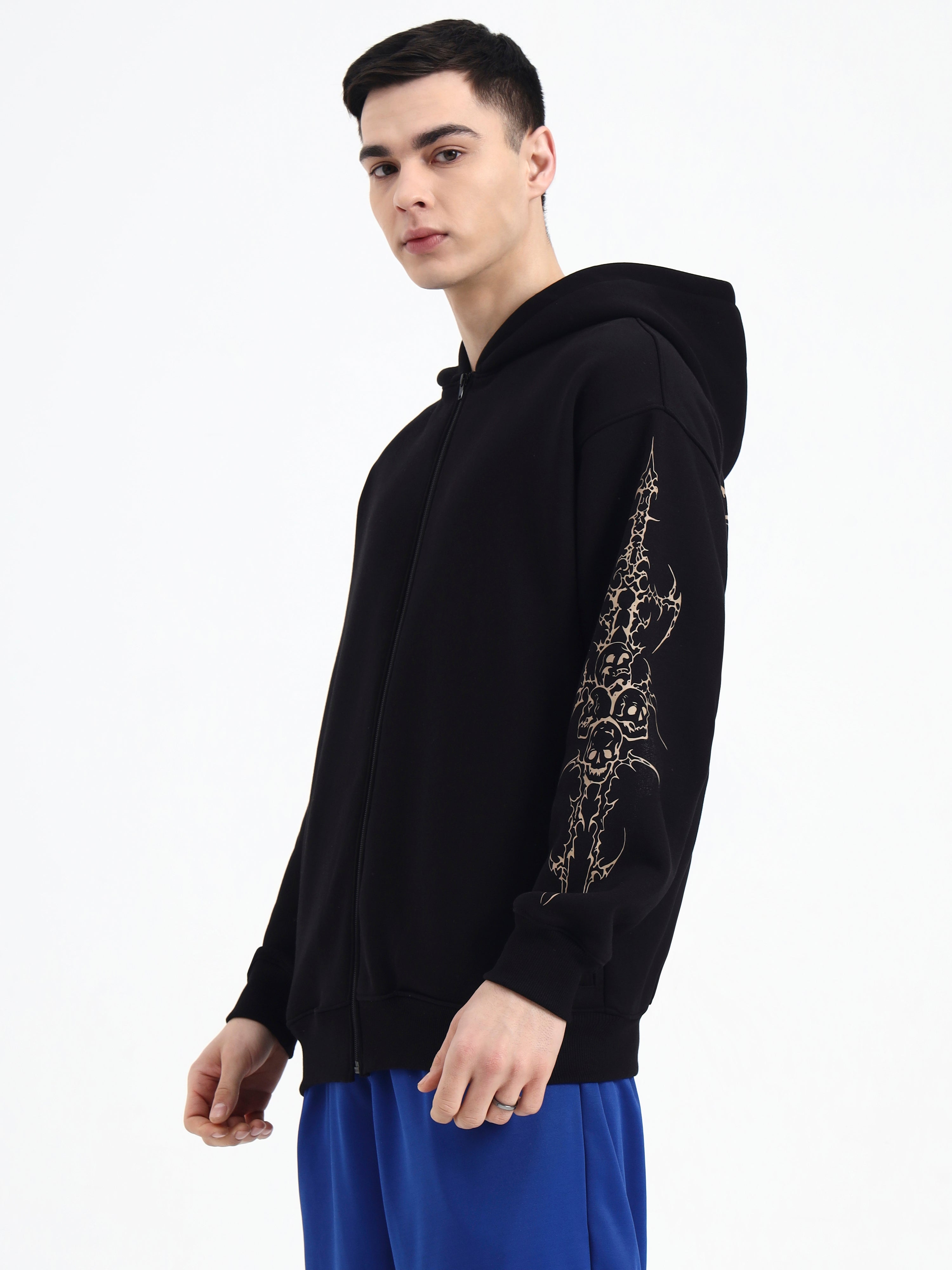 Image of Skull Blade Unisex Oversized Zipper Hoodie