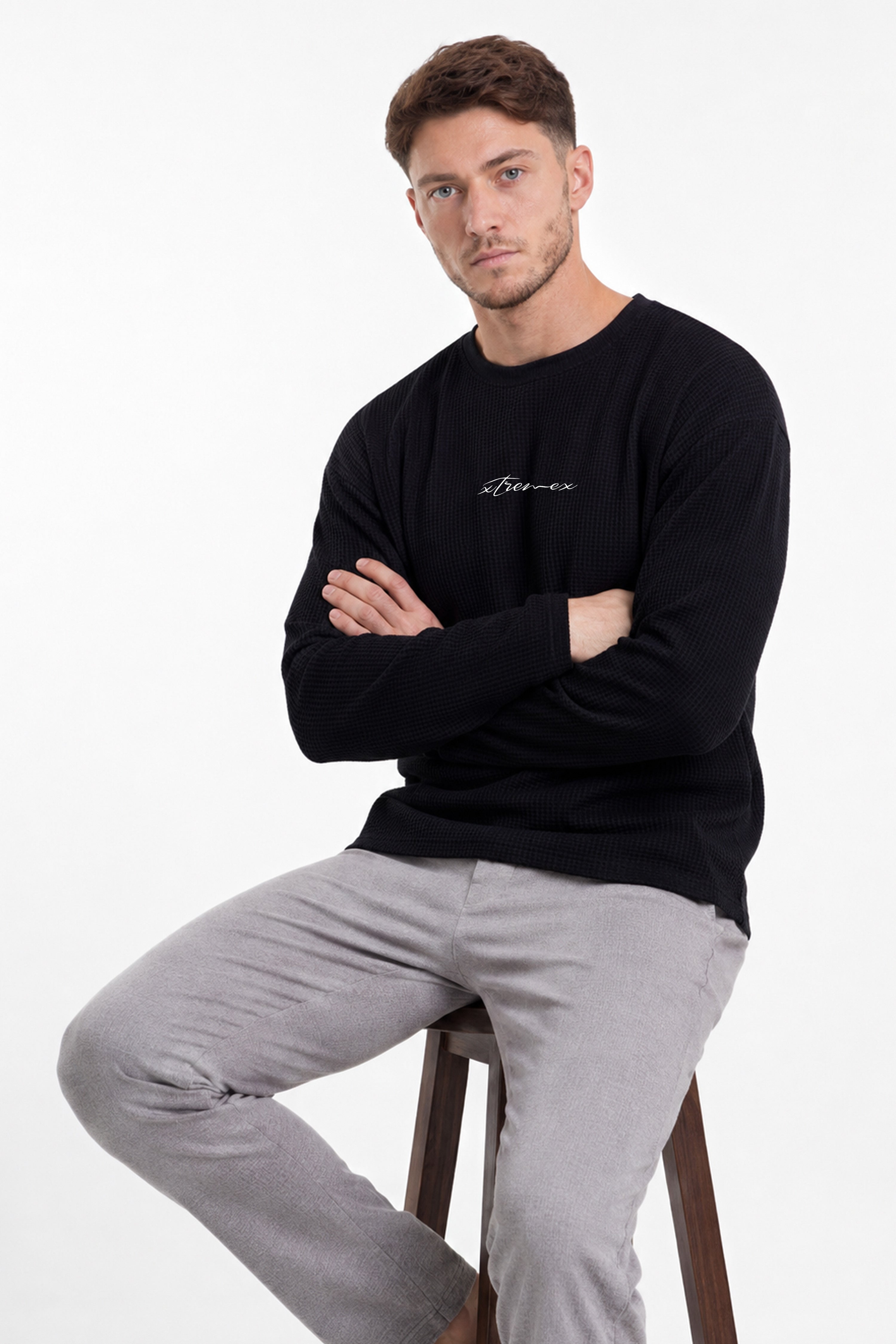 Image of Redemption Waffle Tshirt -  Black