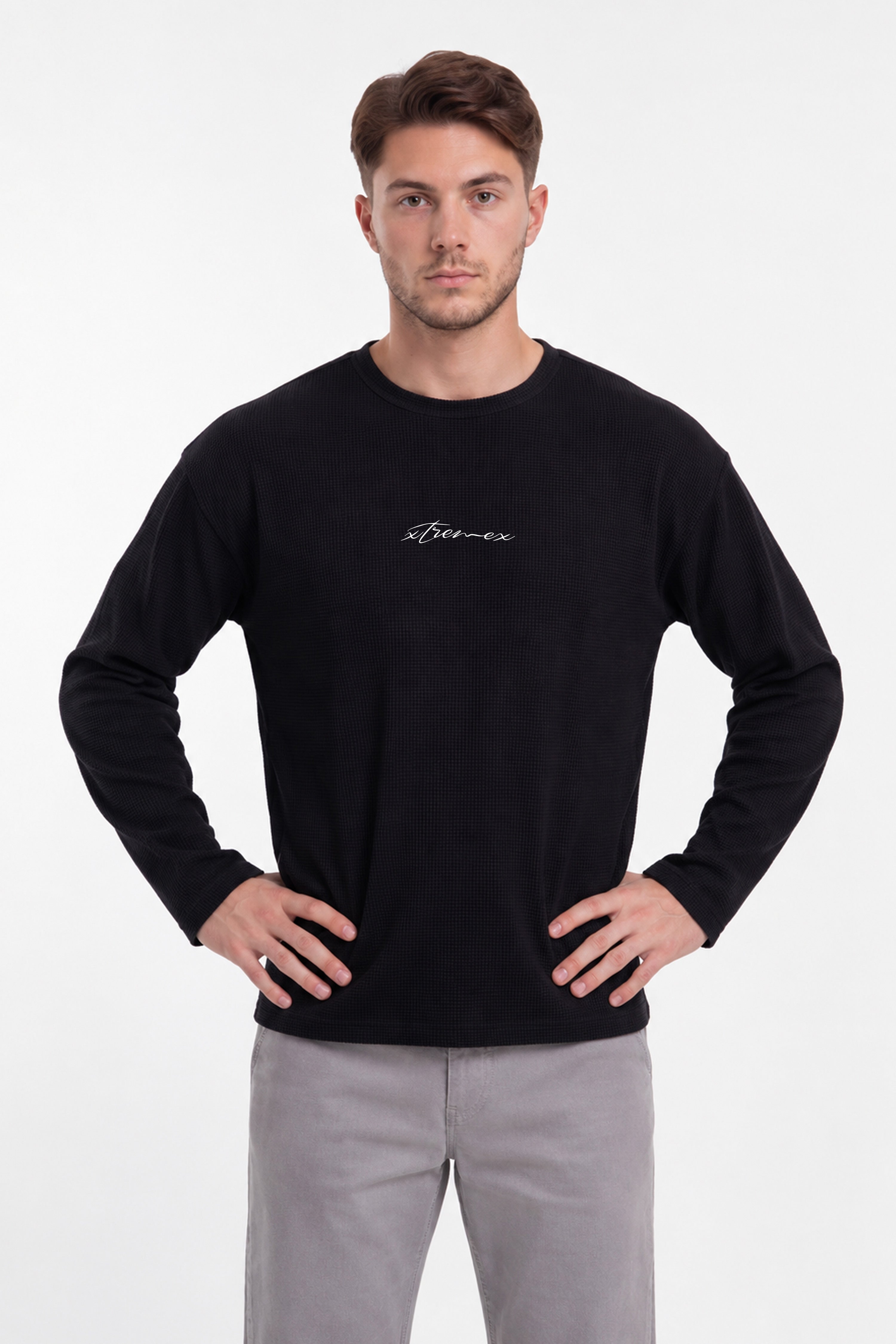 Image of Defy limits  Waffle Tshirt - Black