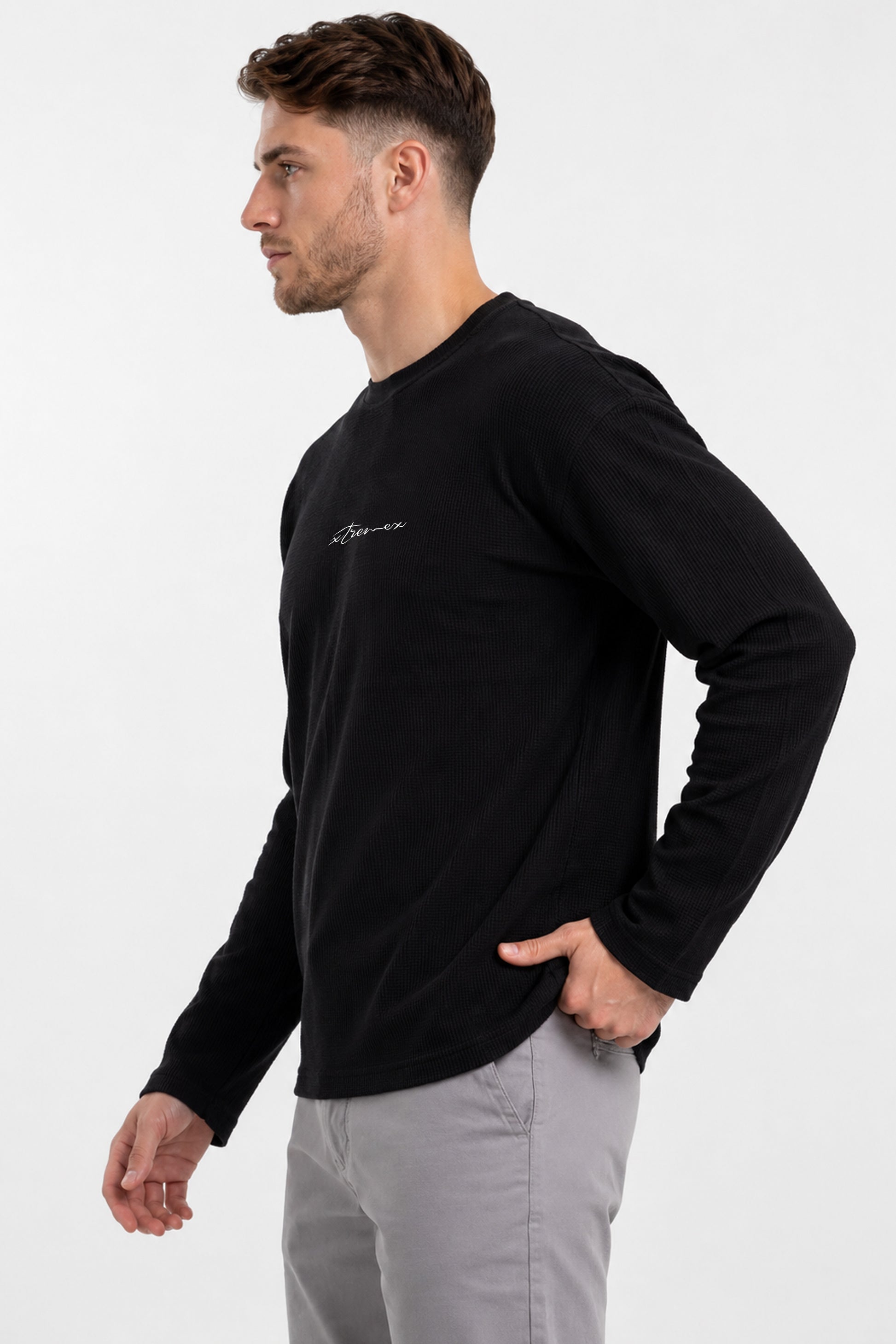 Defy limits  Waffle Tshirt - Black