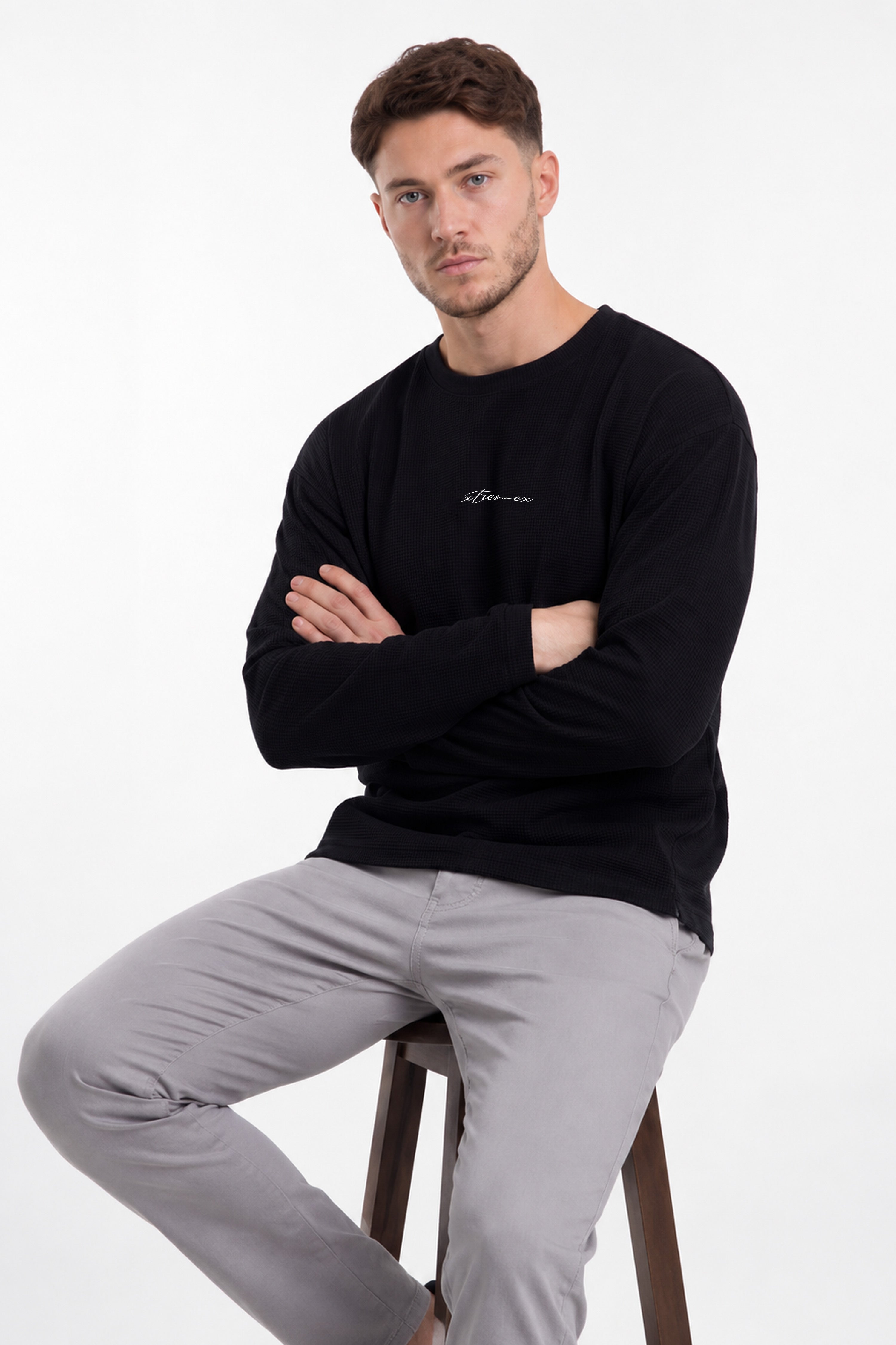 Image of Defy limits  Waffle Tshirt - Black