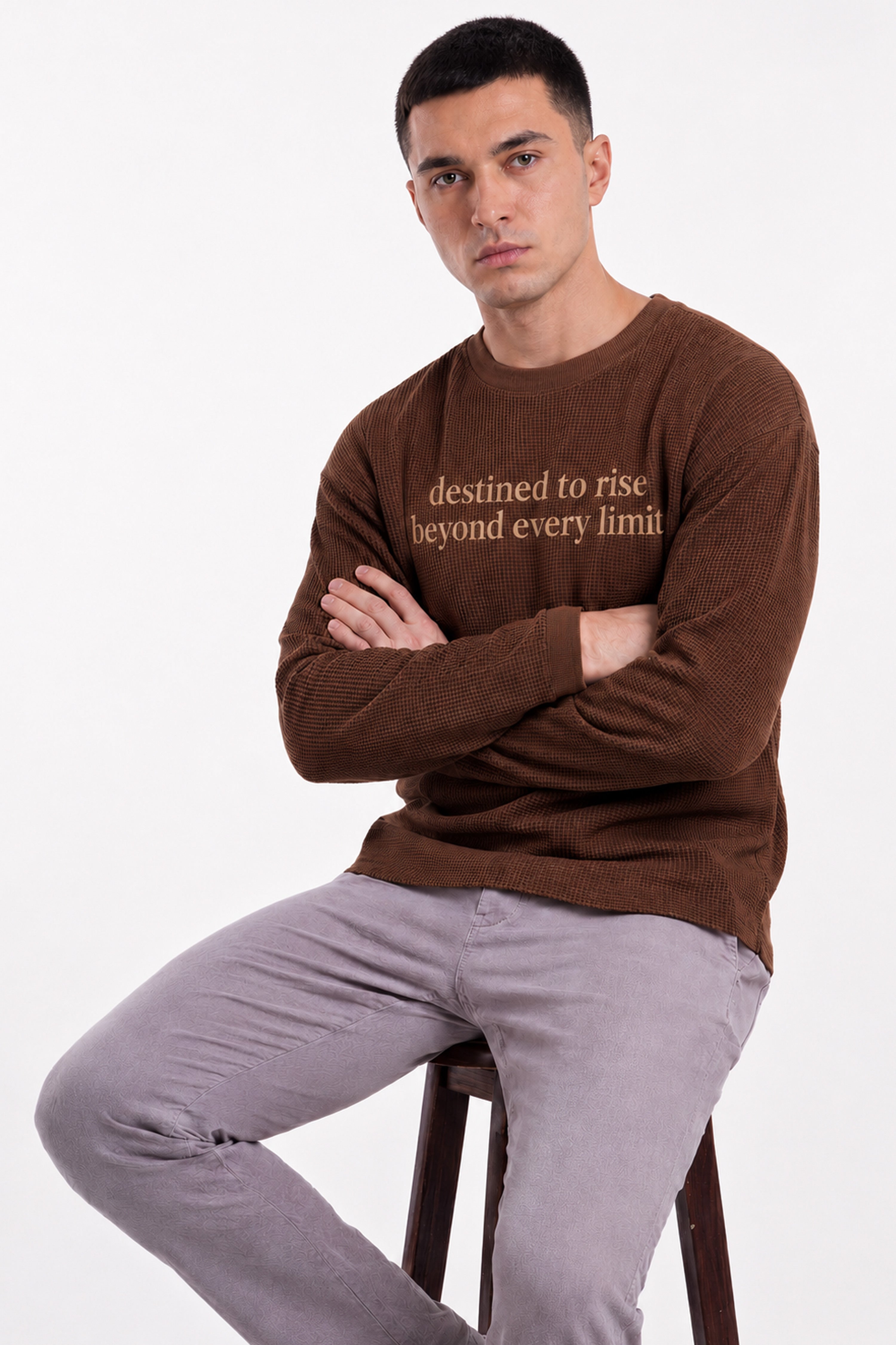 Image of Cosmic  Waffle Tshirt - Camel Brown