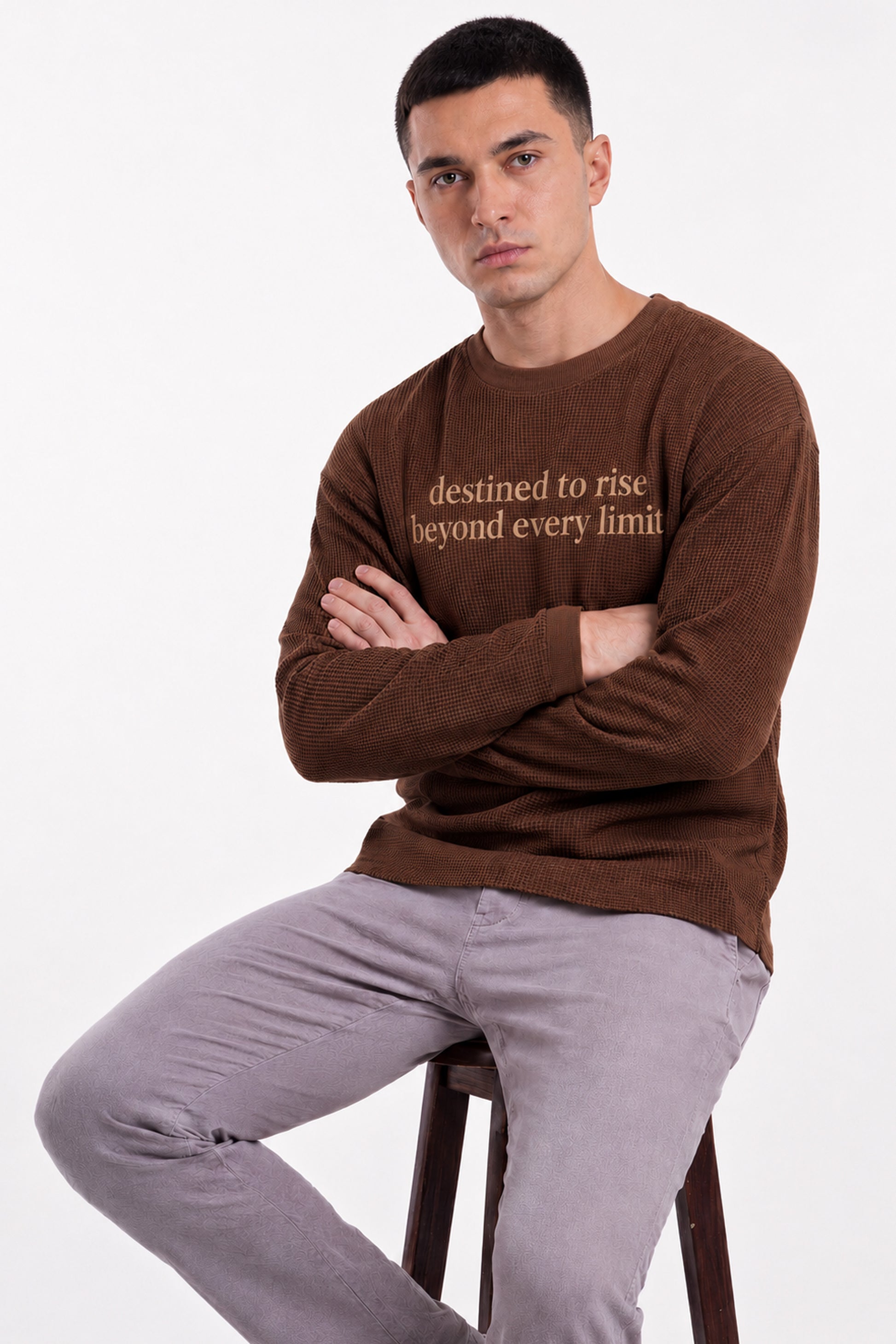 Cosmic  Waffle Tshirt - Camel Brown