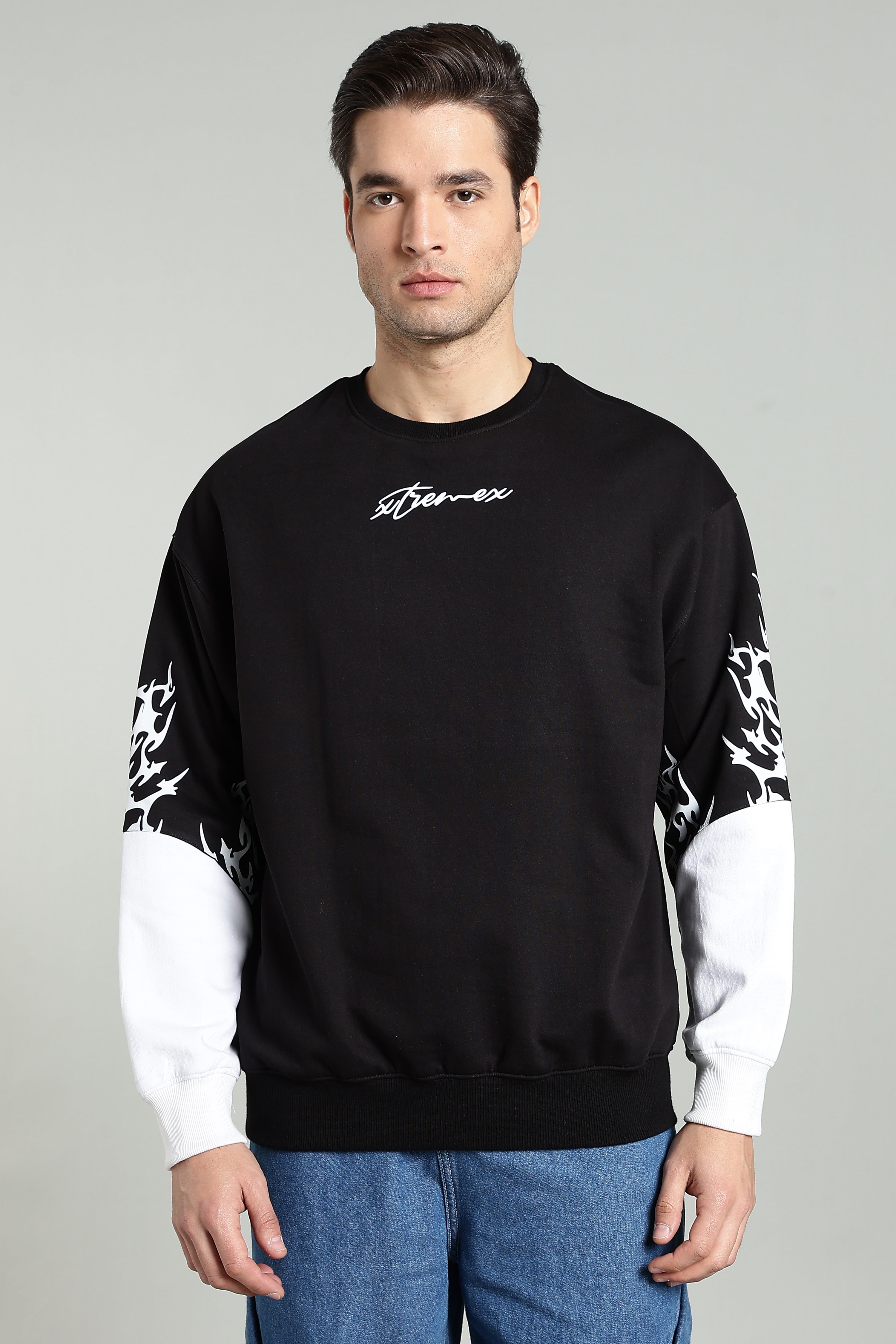 Image of Burnout Sleeve Unisex Oversized Sweatshirt
