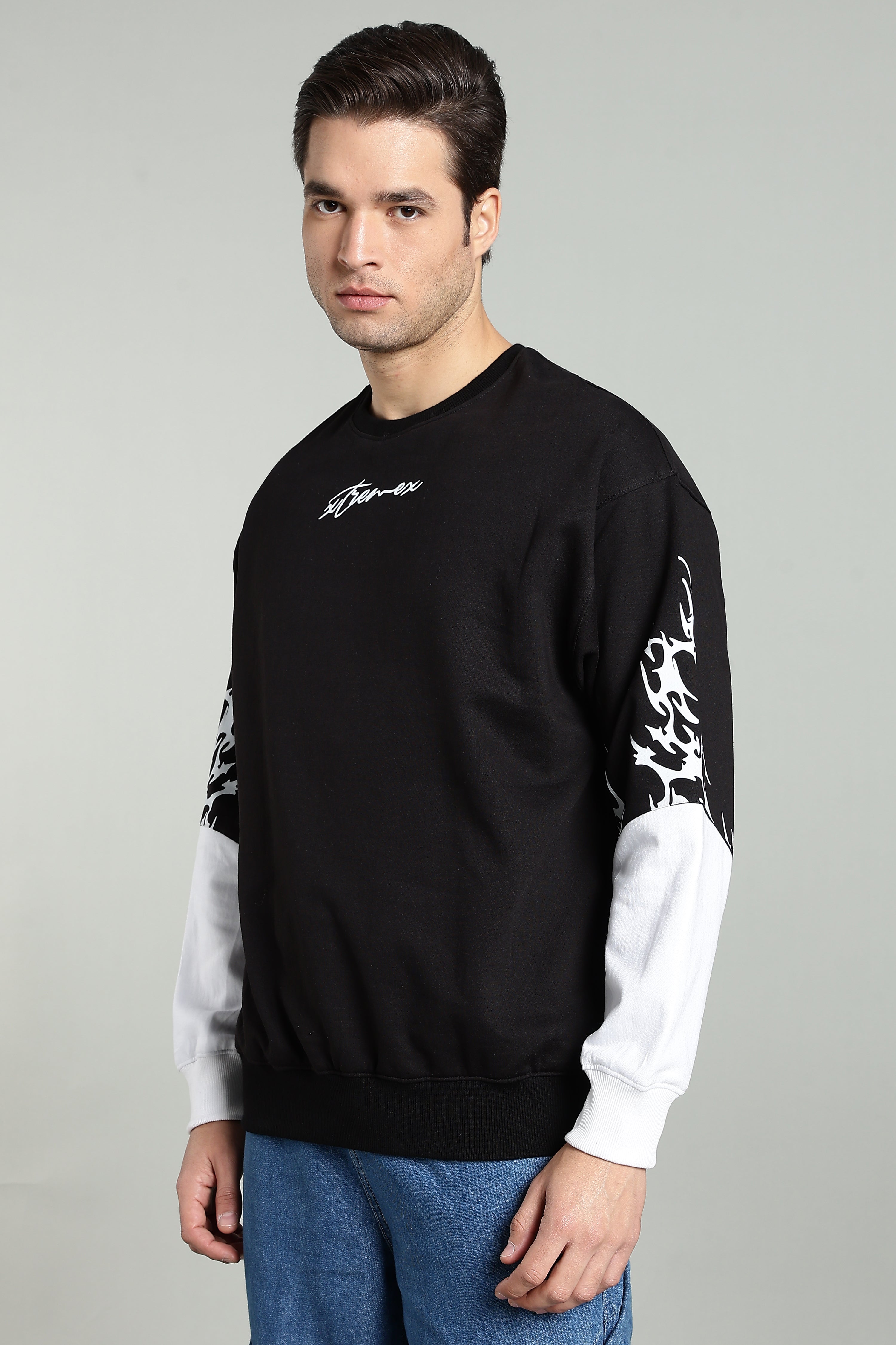 Image of Burnout Sleeve Unisex Oversized Sweatshirt