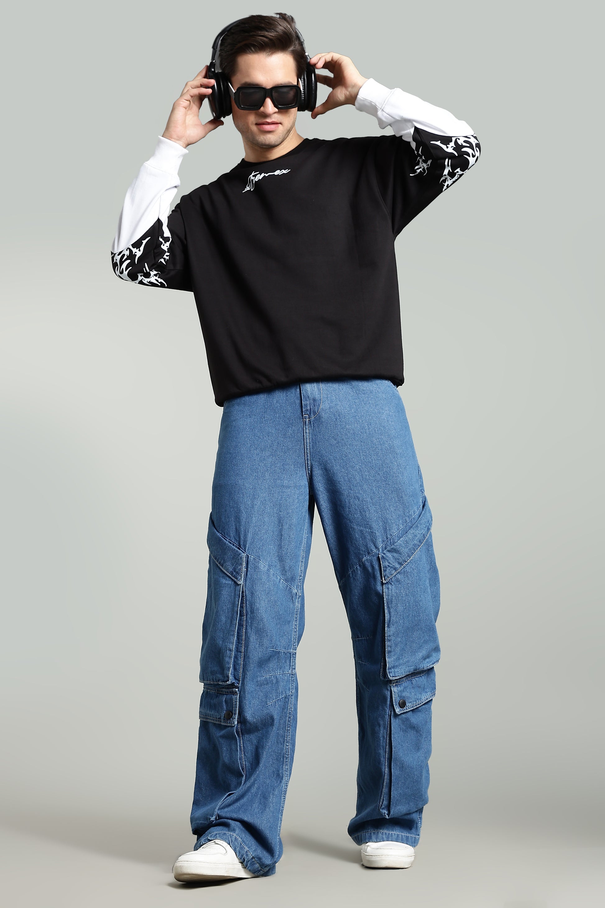 Burnout Sleeve Unisex Oversized Sweatshirt