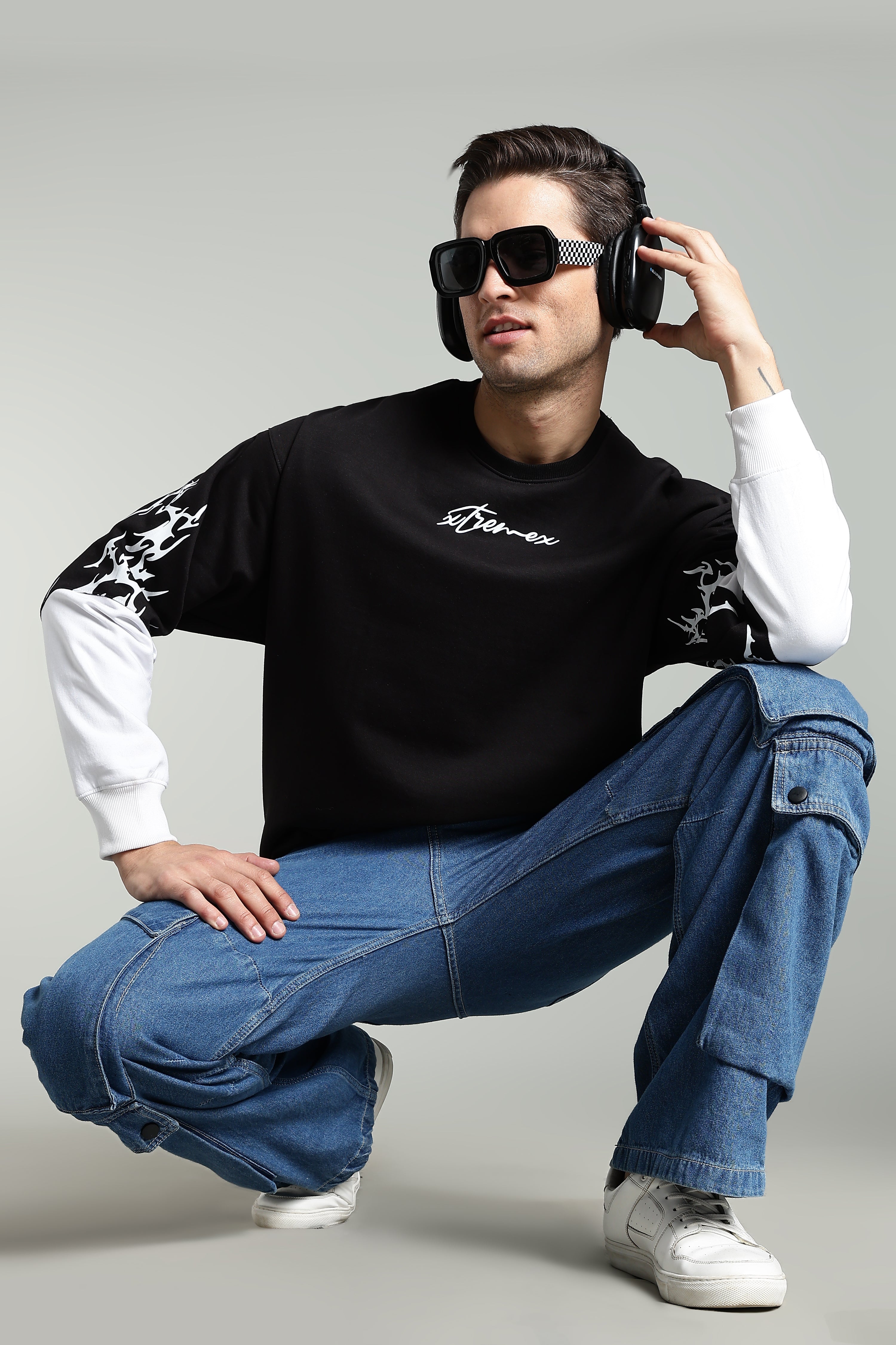 Image of Burnout Sleeve Unisex Oversized Sweatshirt