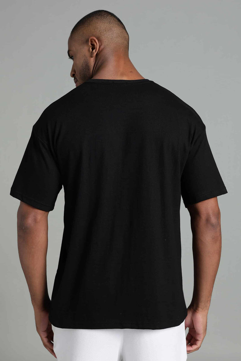 Men's ViperX oversized black cotton graphic T-shirt