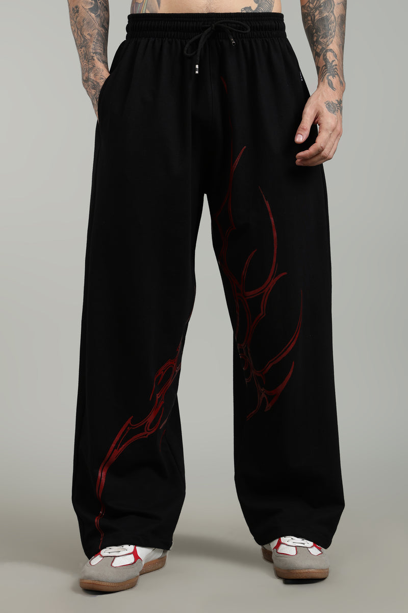 Men's Lava Flow Black joggers in premium 280 GSM cotton ifm