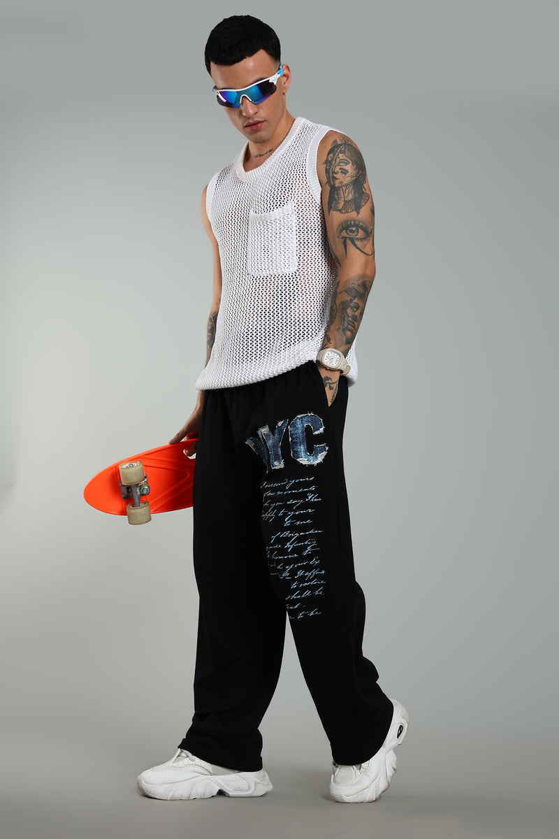 Premium Blackout NYC streetwear cotton joggers