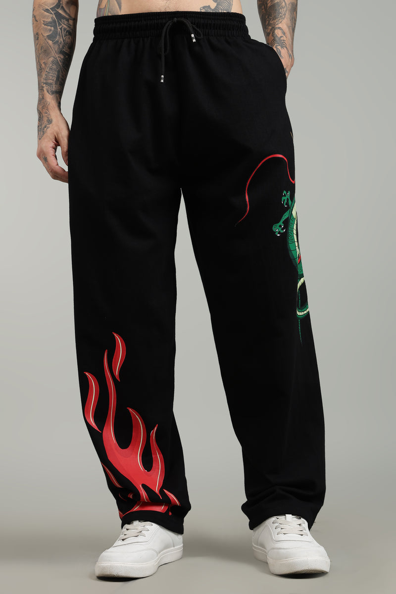 Men's Dragon Flame casual joggers for workouts and streetwear ifm
