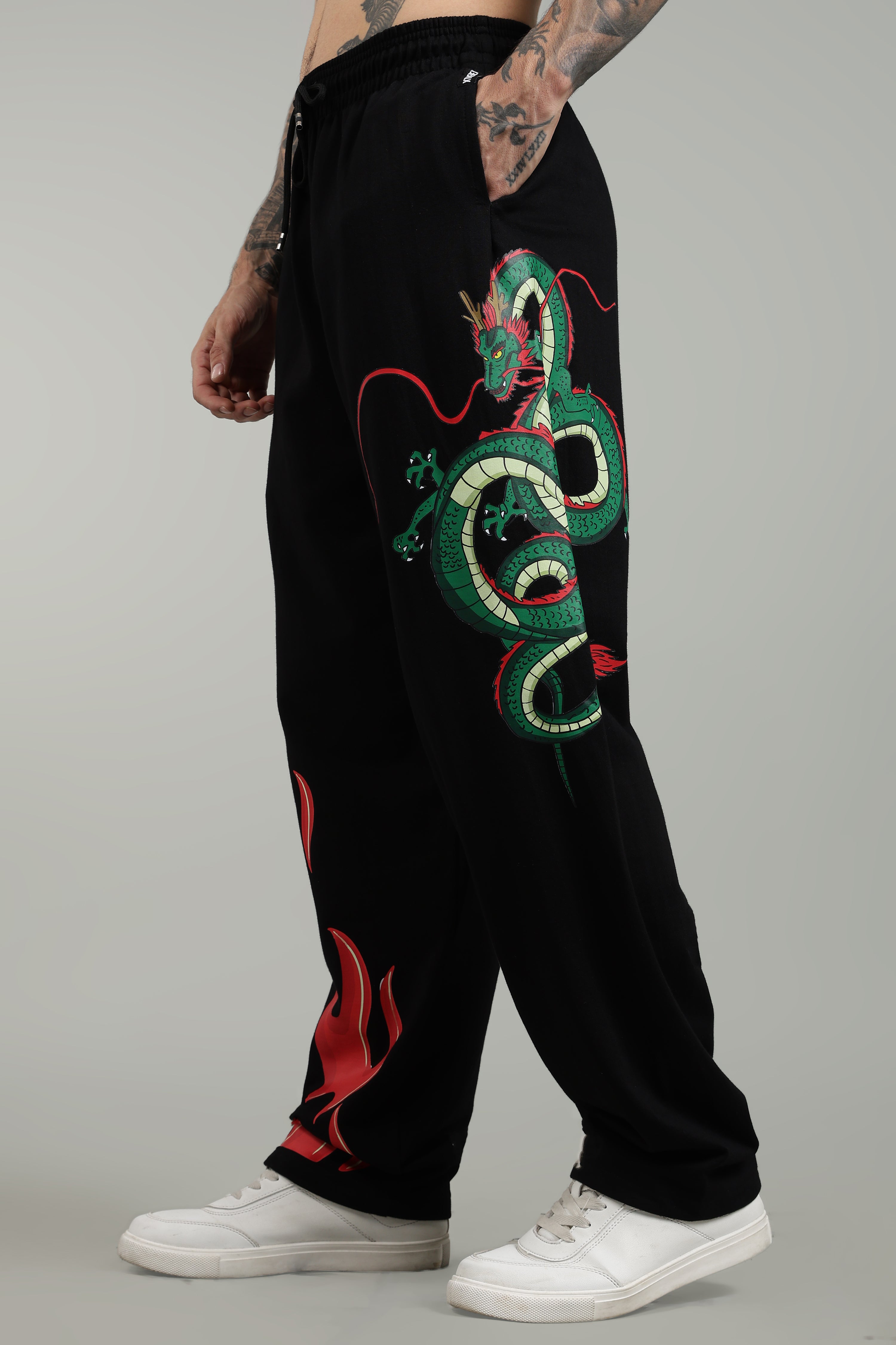 Dragon Flame Unisex Joggers | Premium Cotton Streetwear Pants