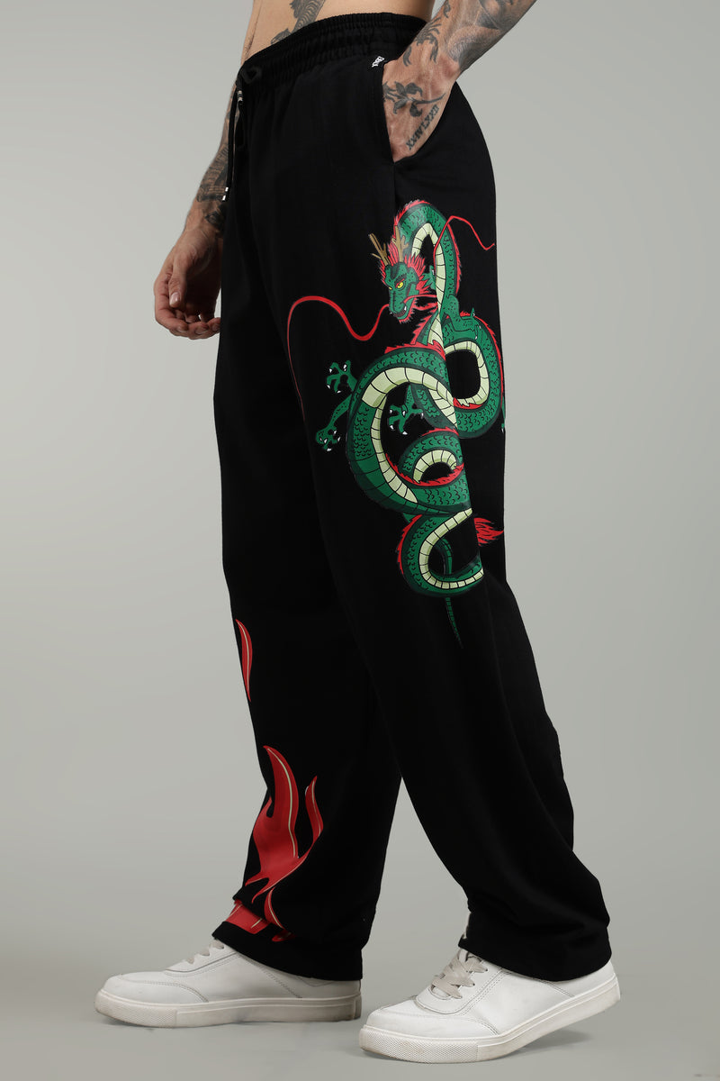 Men's Dragon Flame relaxed fit joggers with soft cotton fabric ifm