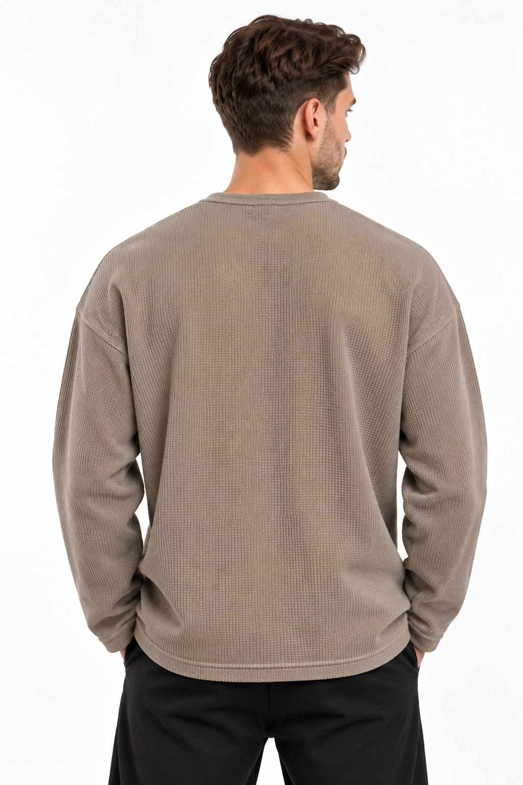 Waffle Henley Tshirt - Sand