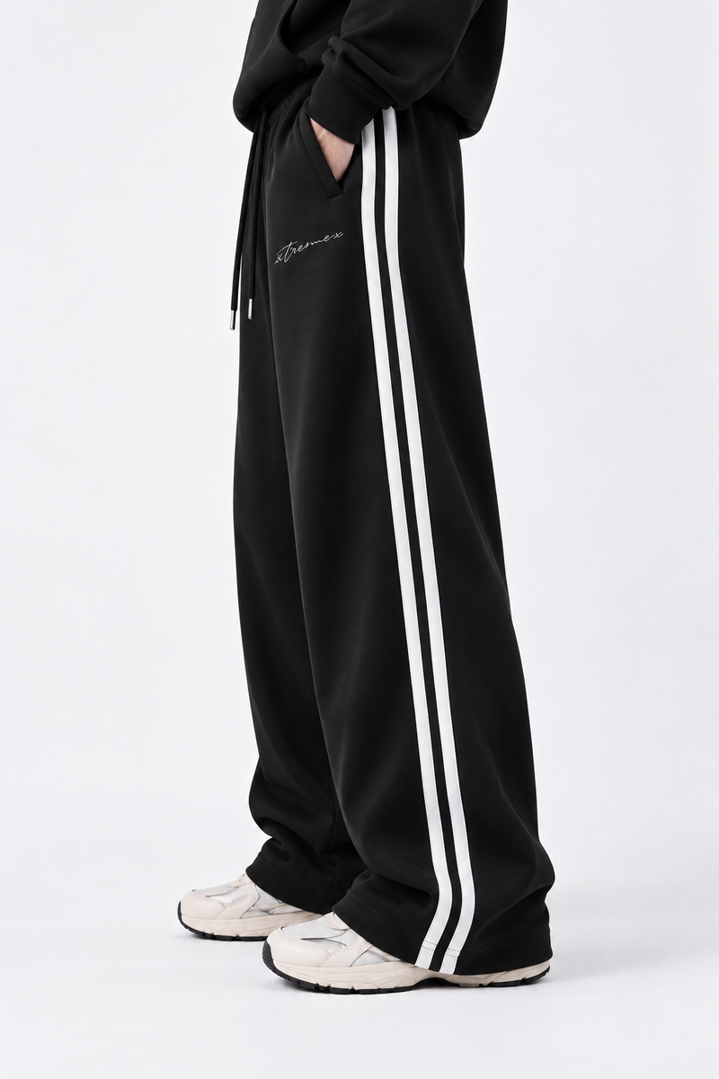 Classic Stripe Joggers - Black