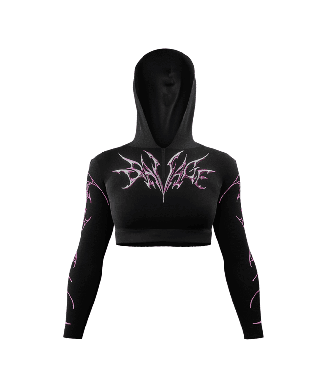 Image of Women Savage Cropped Compression with Hood