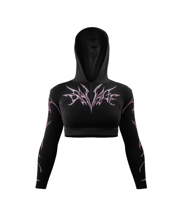 Women Savage Cropped Compression with Hood