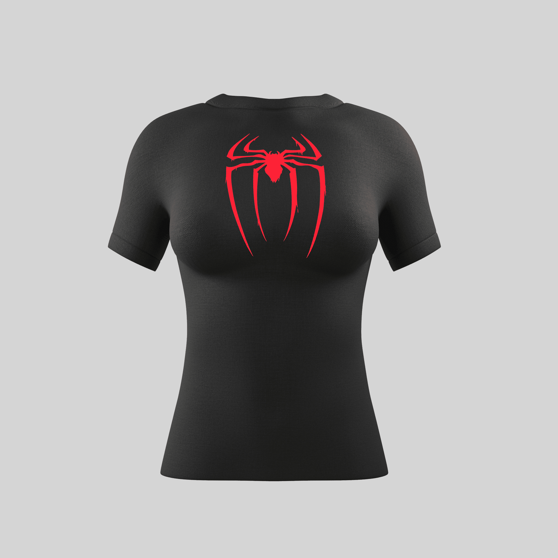 Women Spider Compression Tshirt Half Sleeve