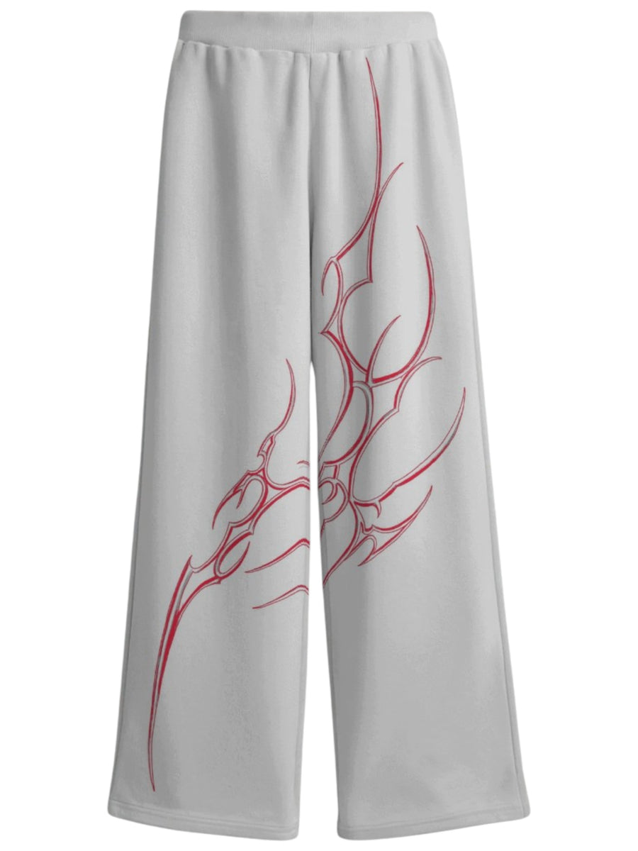 Premium unisex joggers displaying unique lava inspired graphics