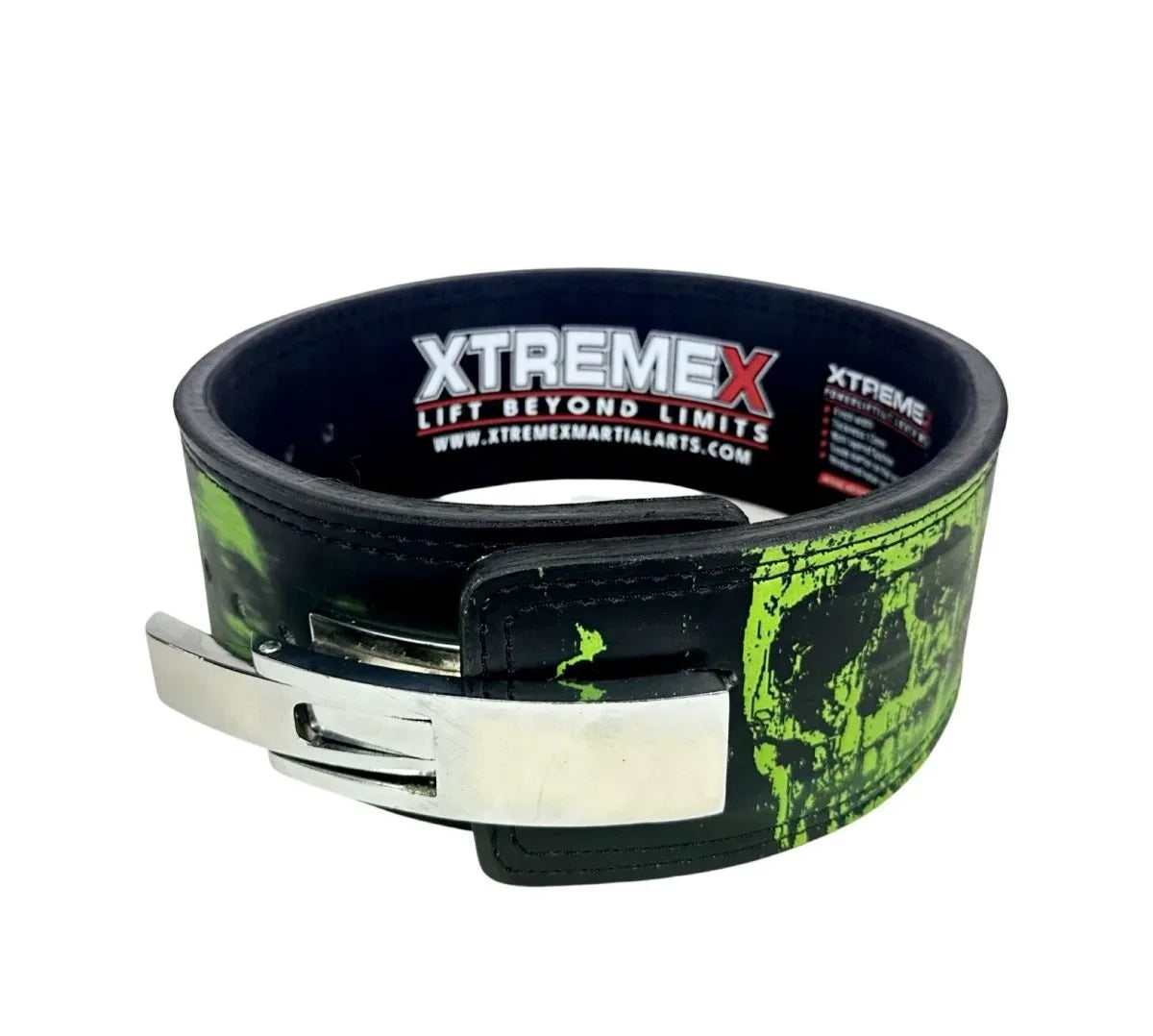 XTREMEX POWERLIFTING 13MM LEVER BELT - GREEN REAPER