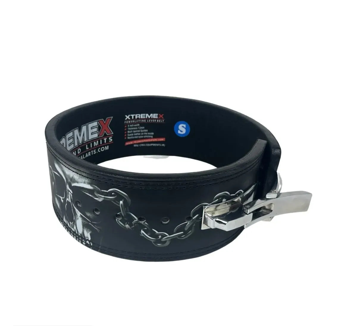 Image of XTREMEX POWERLIFTING 13MM LEVER BELT - IRON SKULL