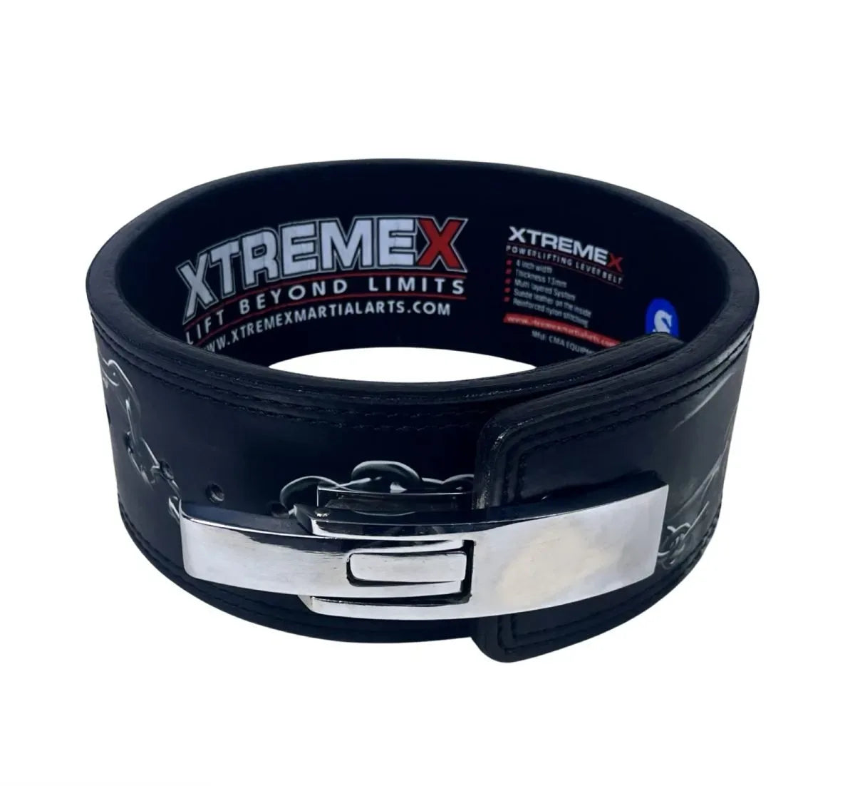 Image of XTREMEX POWERLIFTING 13MM LEVER BELT - IRON SKULL