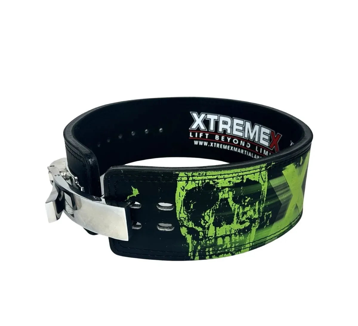 Image of XTREMEX POWERLIFTING 13MM LEVER BELT - GREEN REAPER