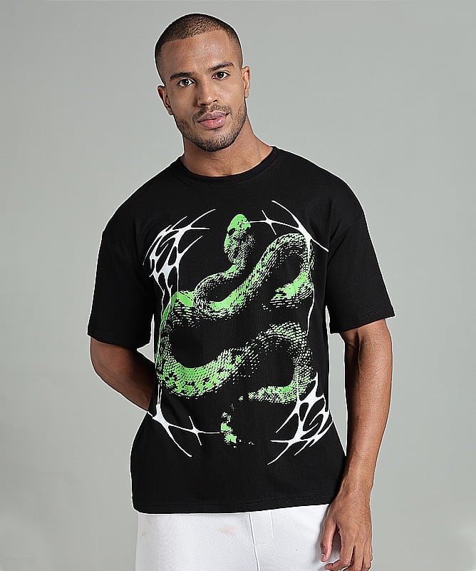 Snake Flow premium cotton oversized graphic streetwear T-shirt
