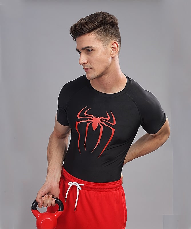 Image of Spider Compression Tshirt Half Sleeve