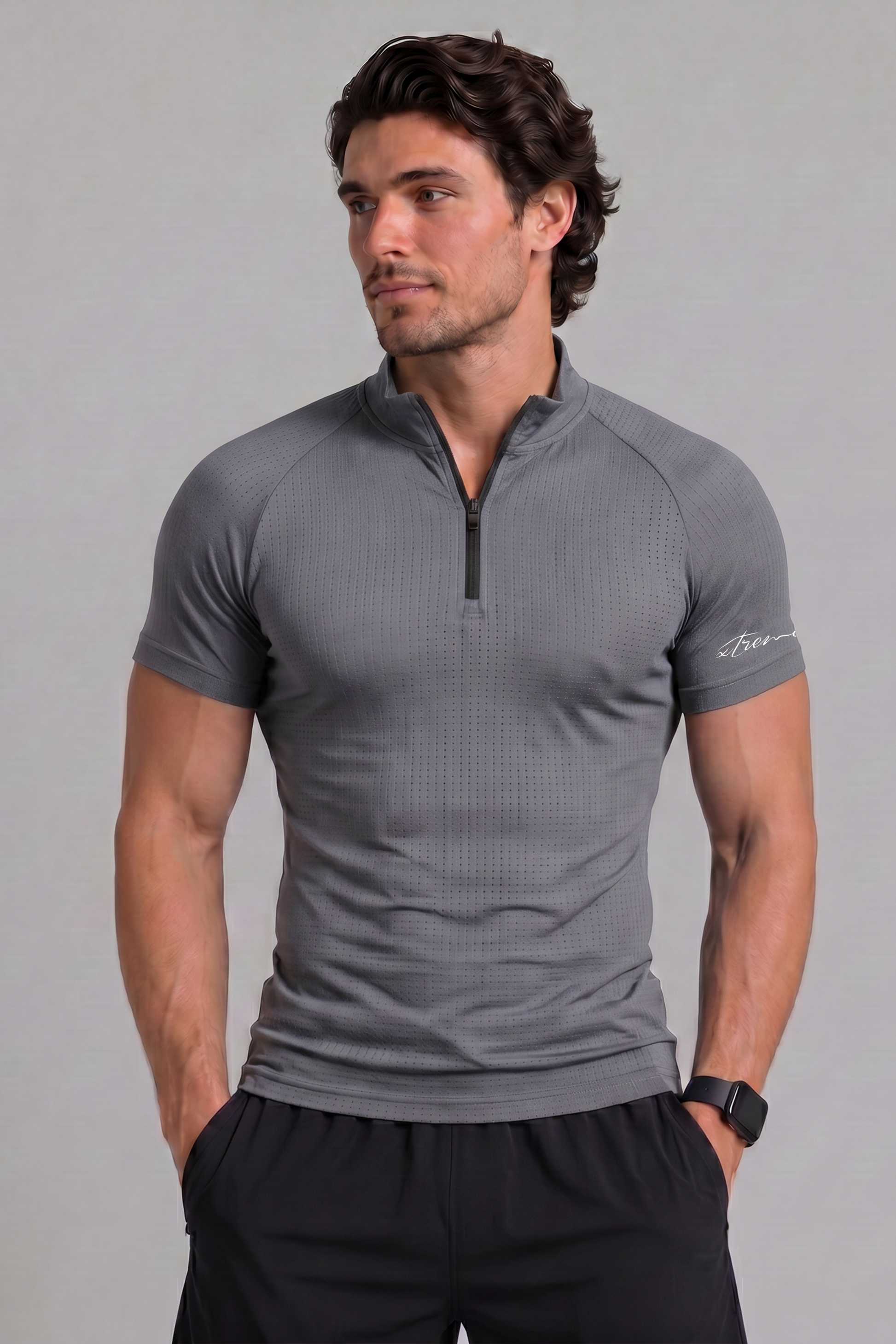 Aero Knit Compression Tshirt Half Sleeve - Grey