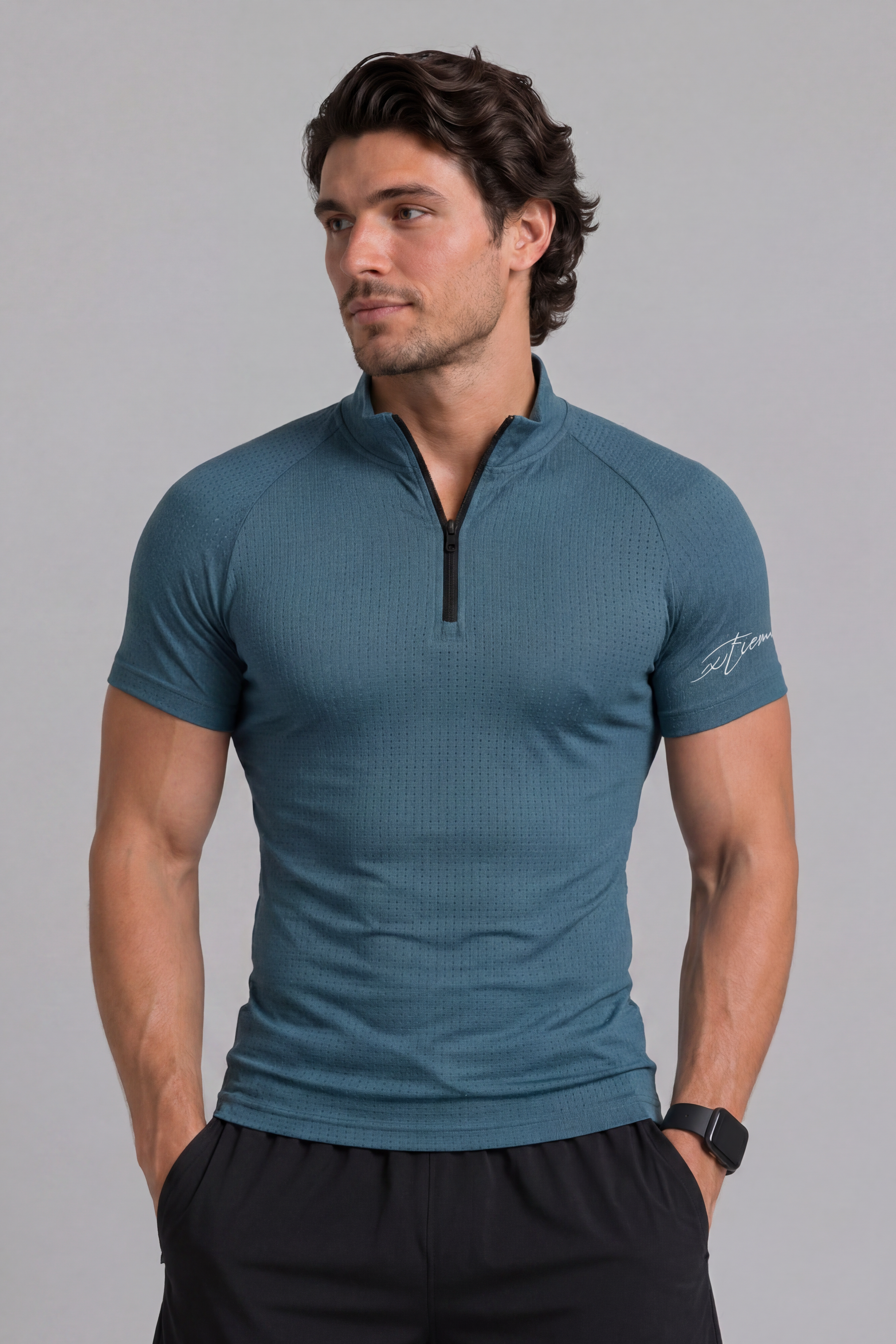 Image of Aero Knit Compression Tshirt Half Sleeve - Teal