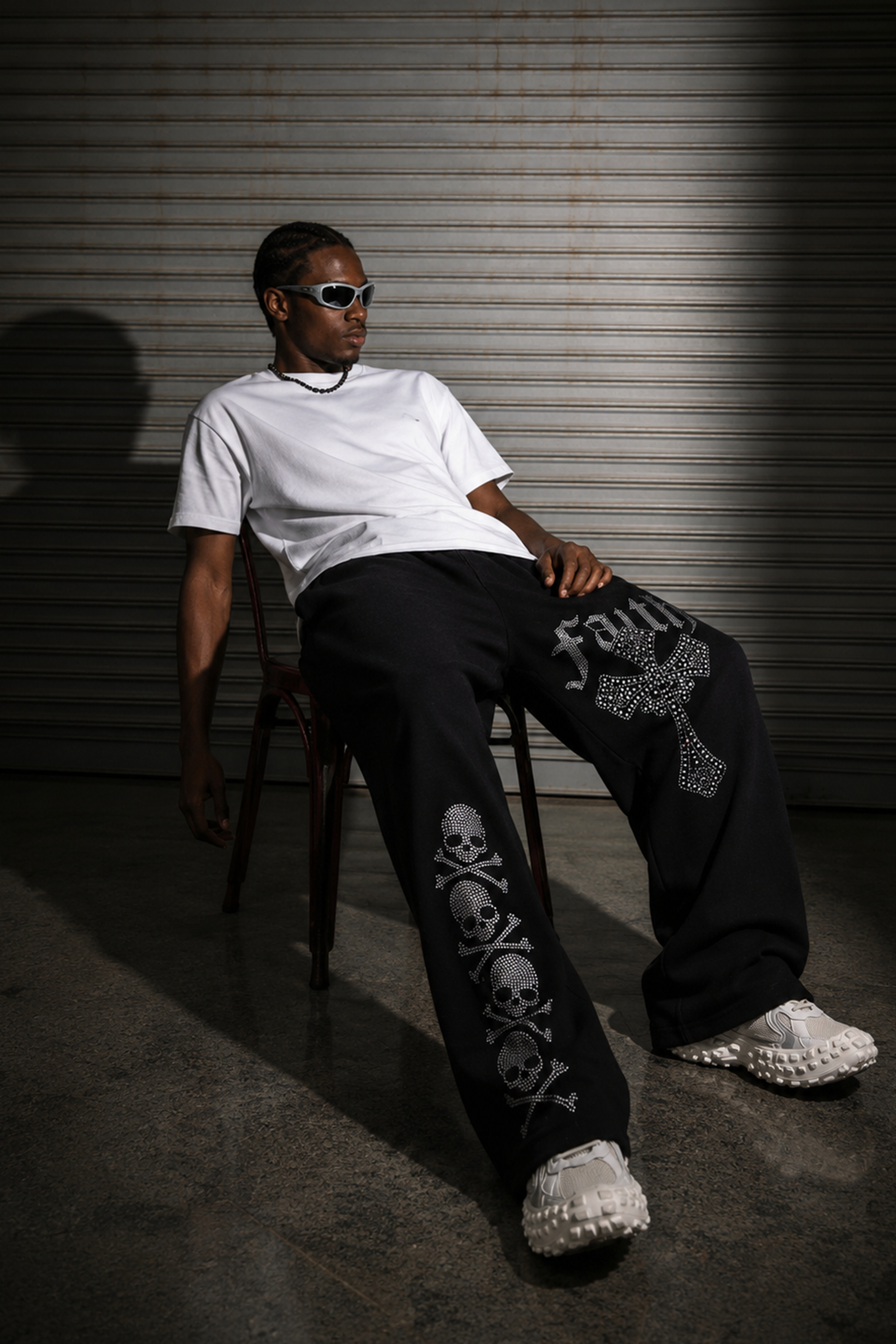 Image of Men's Faith & Fury joggers with bold graphic design  ifm