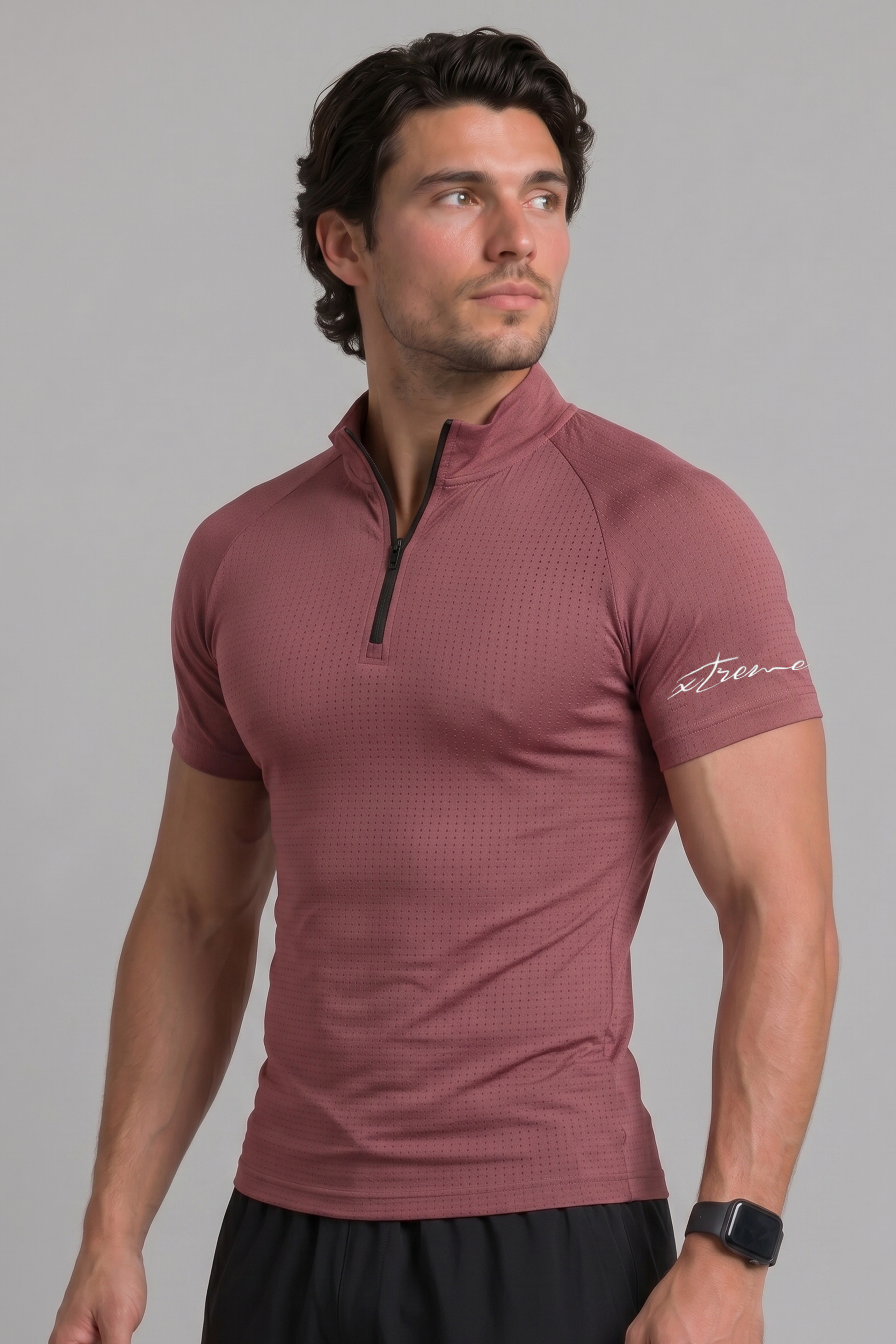 Aero Knit Compression Tshirt Half Sleeve - Rosewood