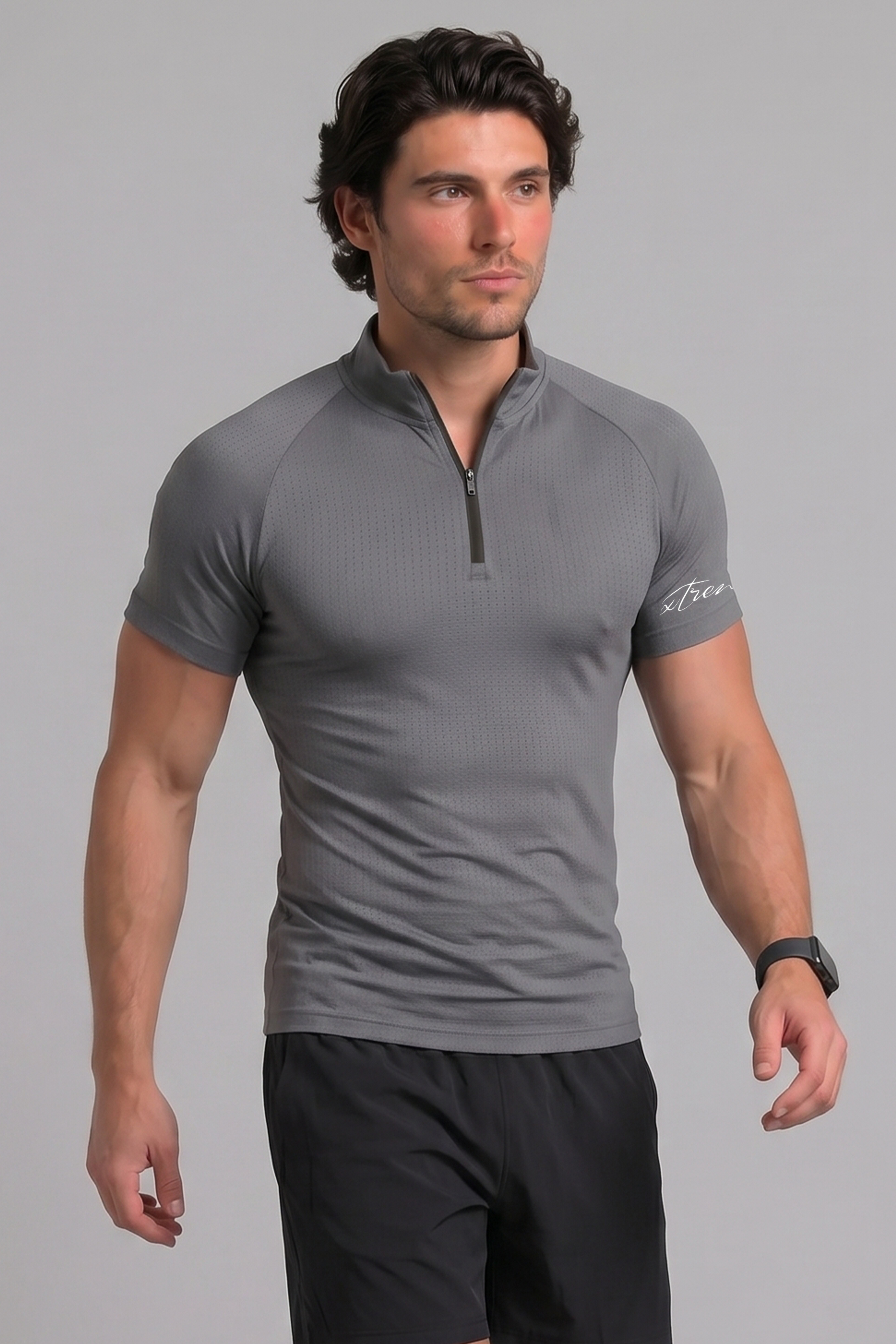 Image of Aero Knit Compression Tshirt Half Sleeve - Grey