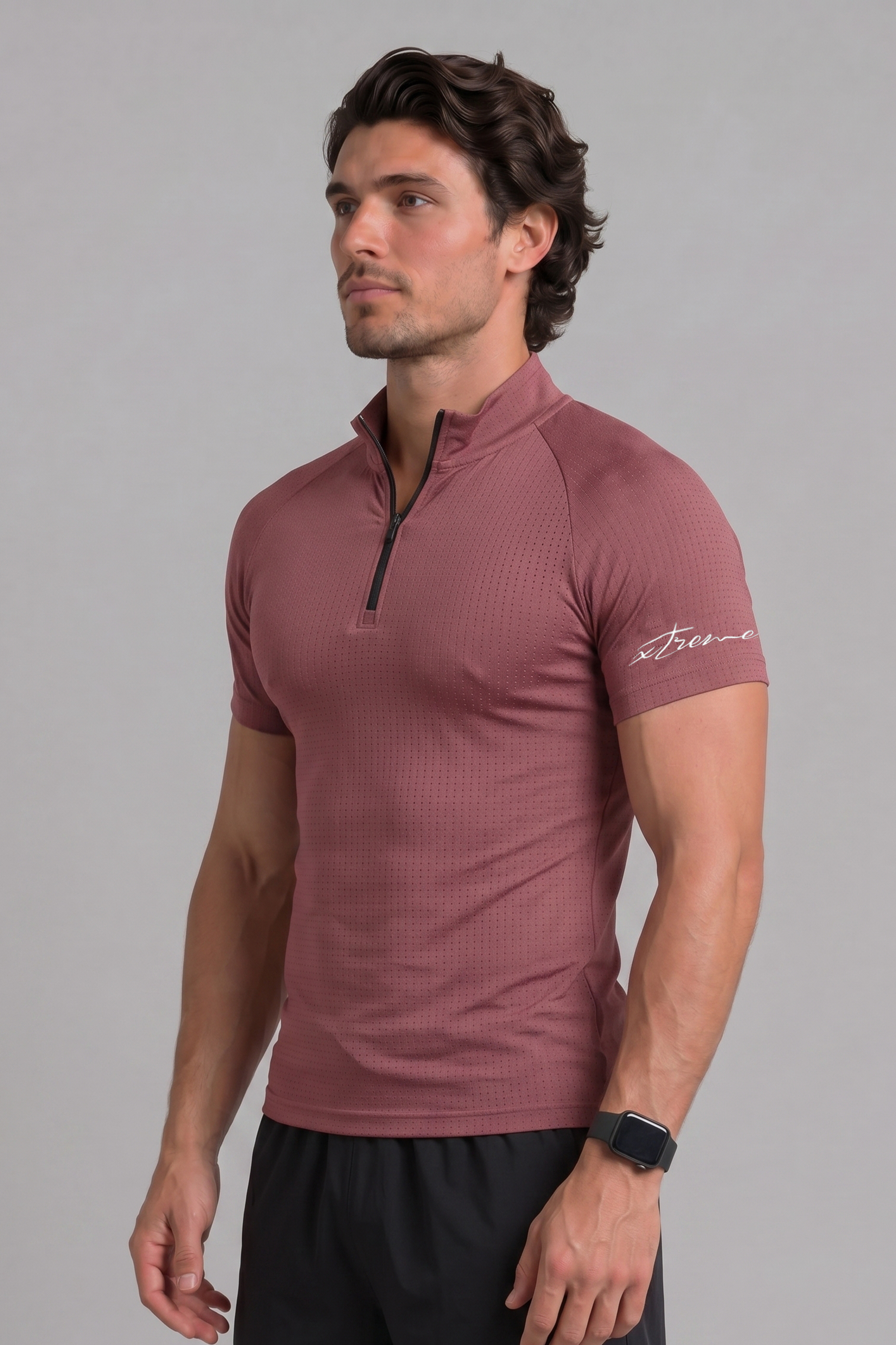 Image of Aero Knit Compression Tshirt Half Sleeve - Rosewood