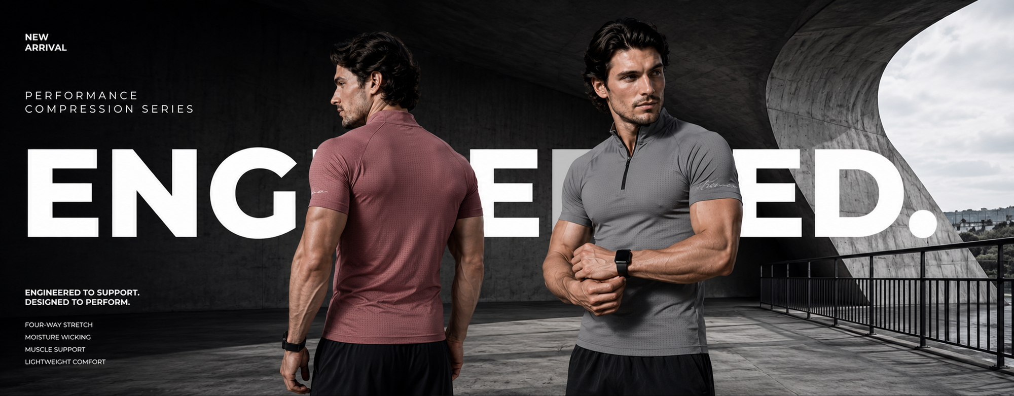 Men's performance compression shirts lightweight athletic wear