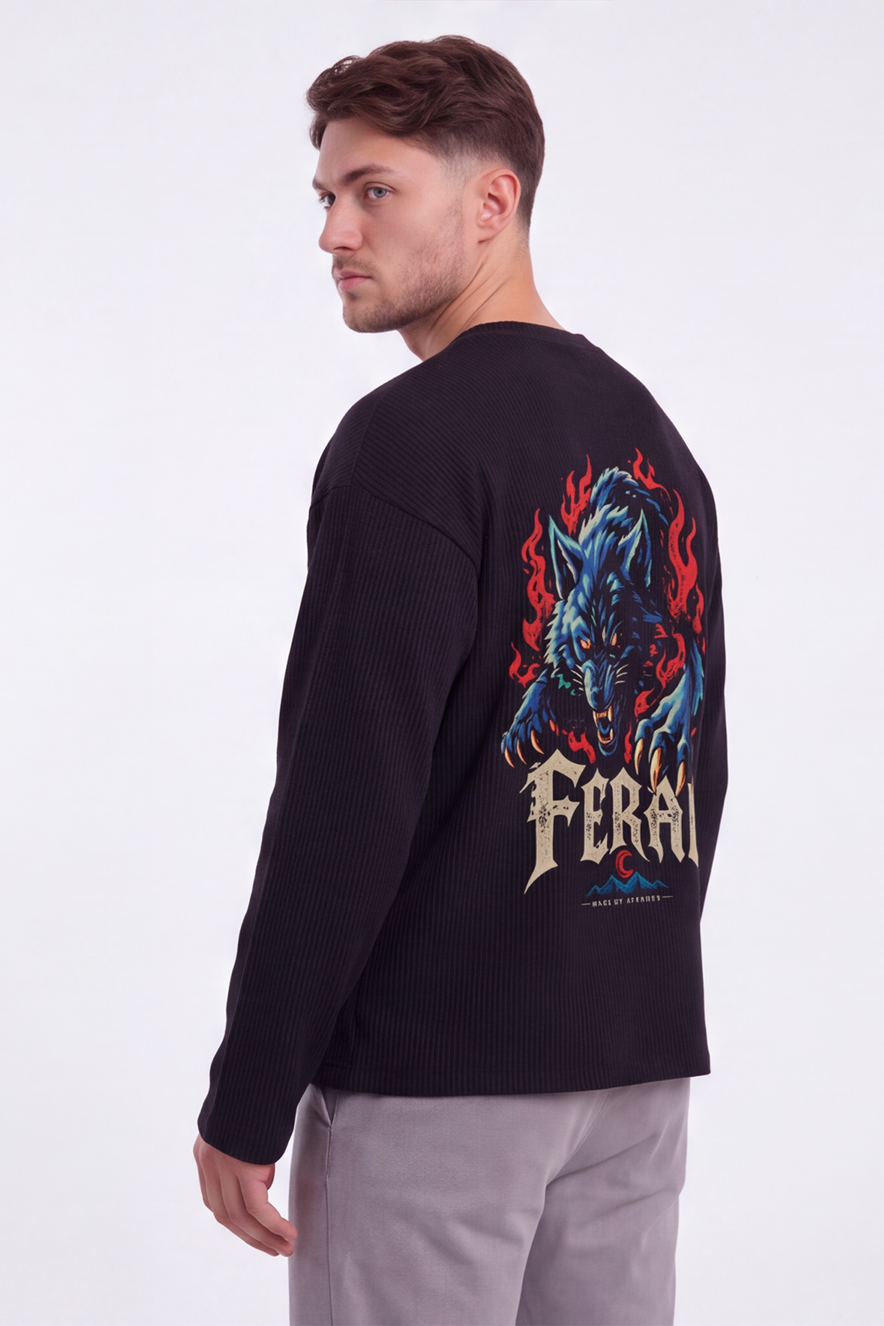 Image of Feral Wolf Waffle T-Shirt