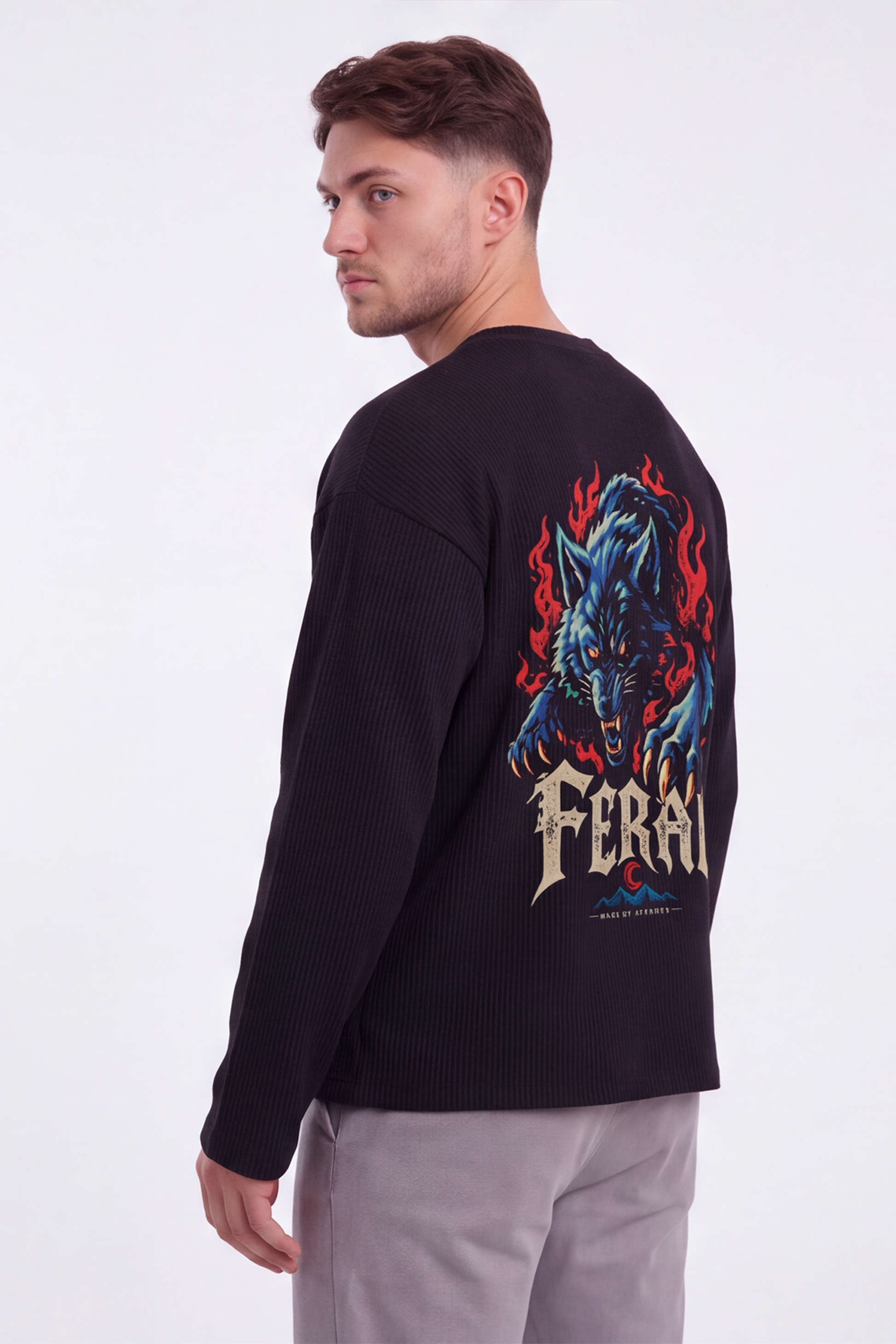 Feral Wolf Waffle T-Shirt