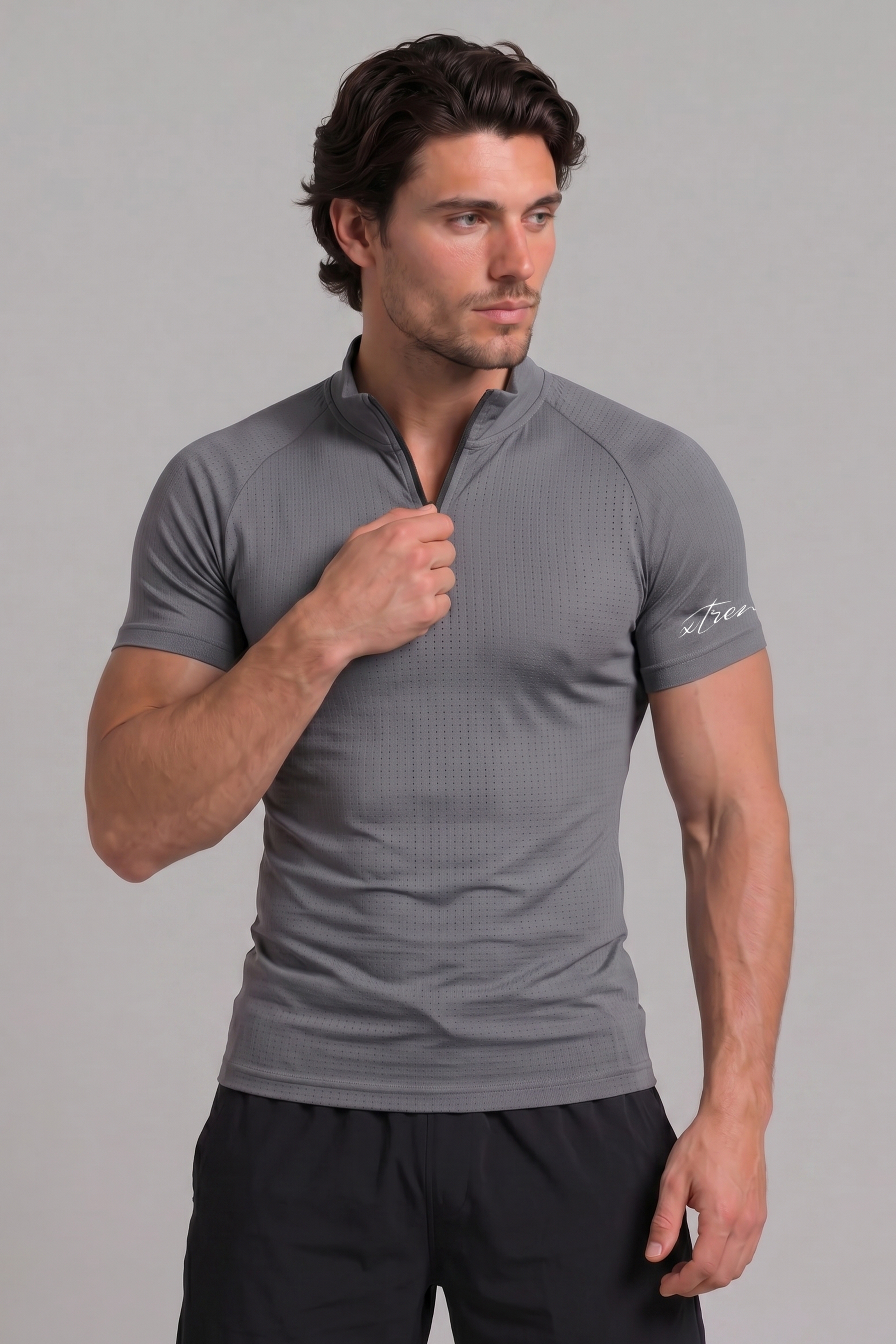 Aero Knit Compression Tshirt Half Sleeve - Grey