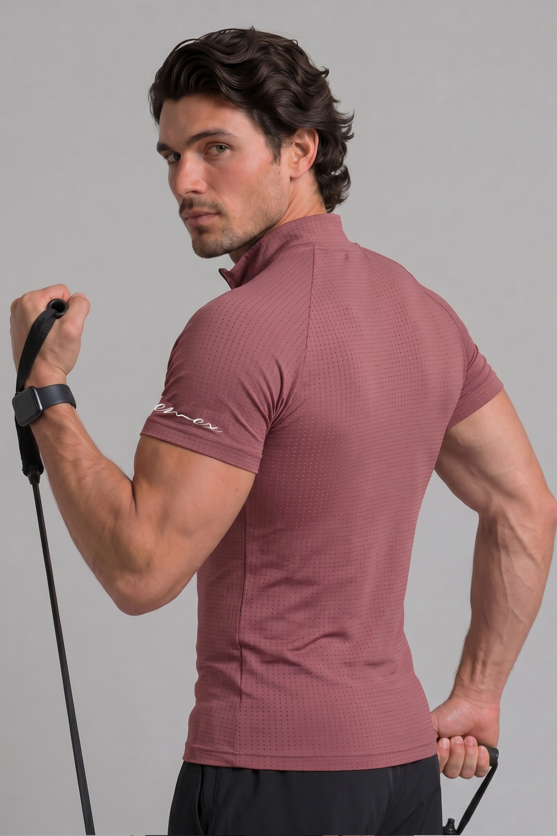 Aero Knit Compression Tshirt Half Sleeve - Rosewood