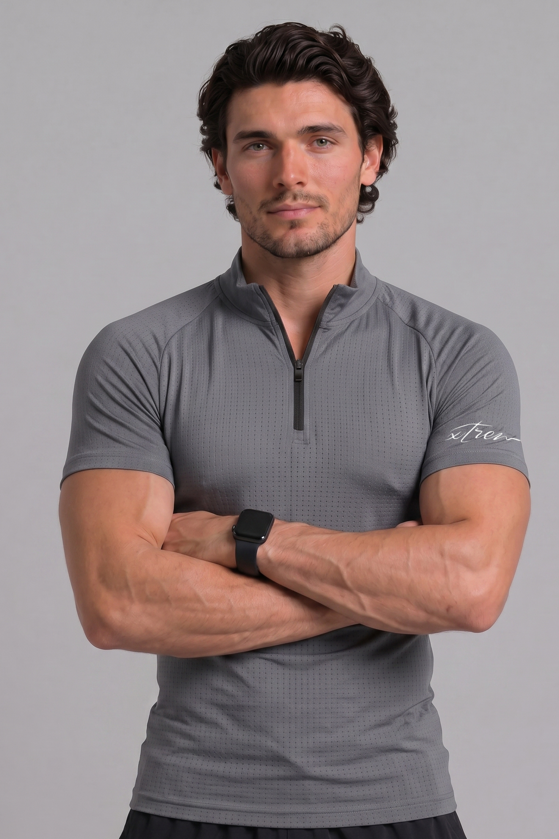 Aero Knit Compression Tshirt Half Sleeve - Grey