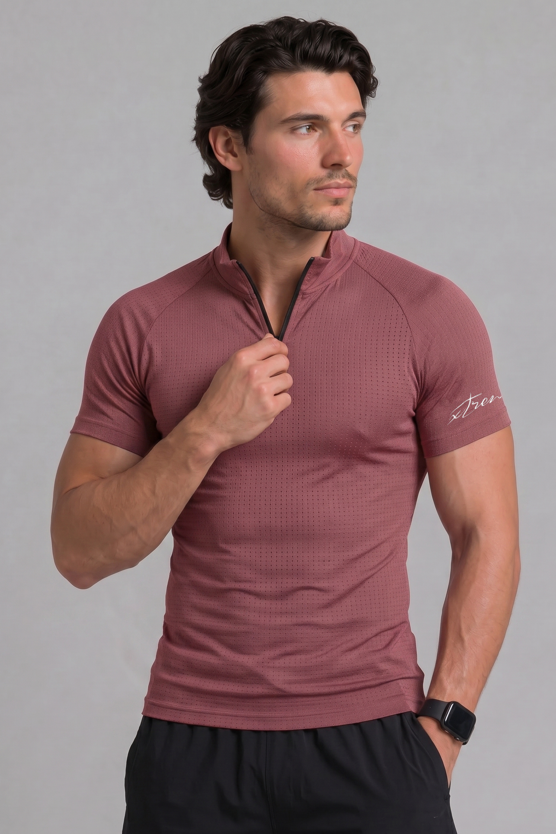Aero Knit Compression Tshirt Half Sleeve - Rosewood