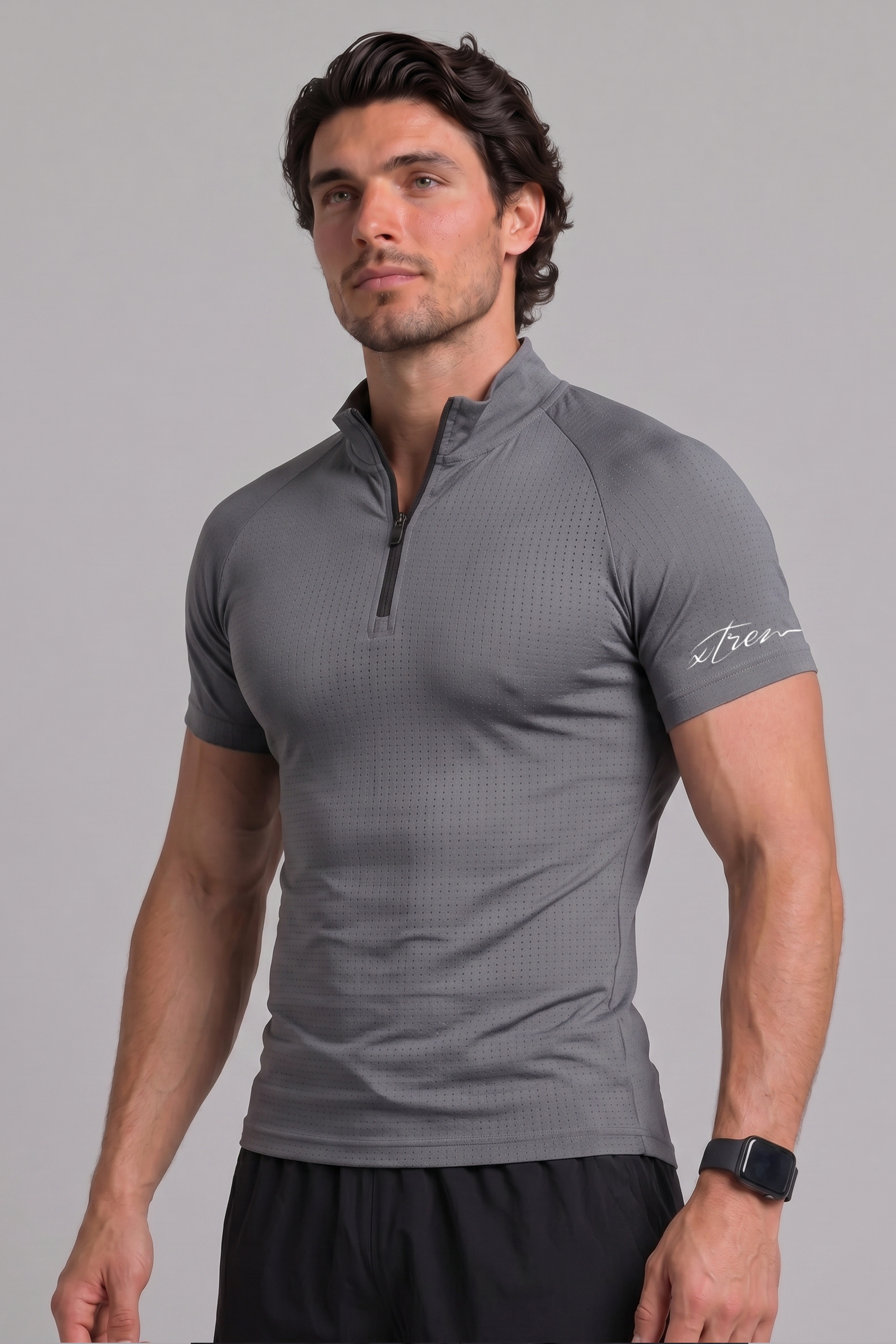 Image of Aero Knit Compression Tshirt Half Sleeve - Grey