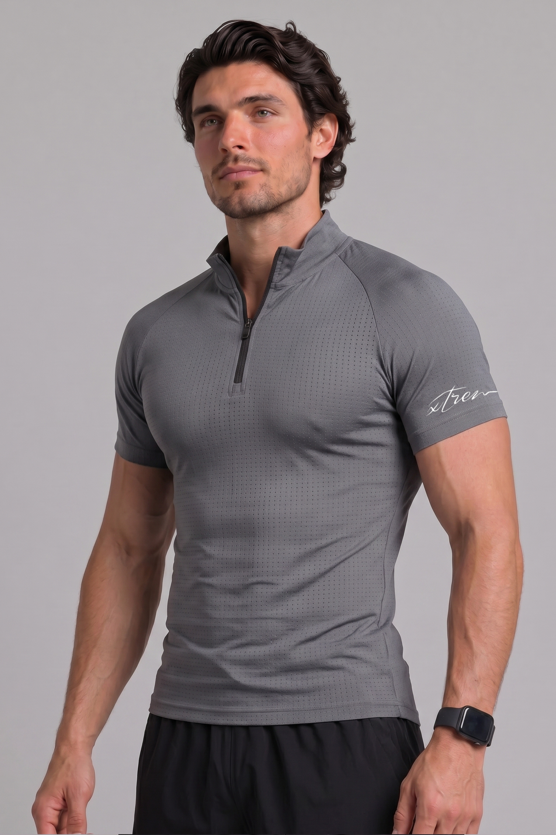 Aero Knit Compression Tshirt Half Sleeve - Grey